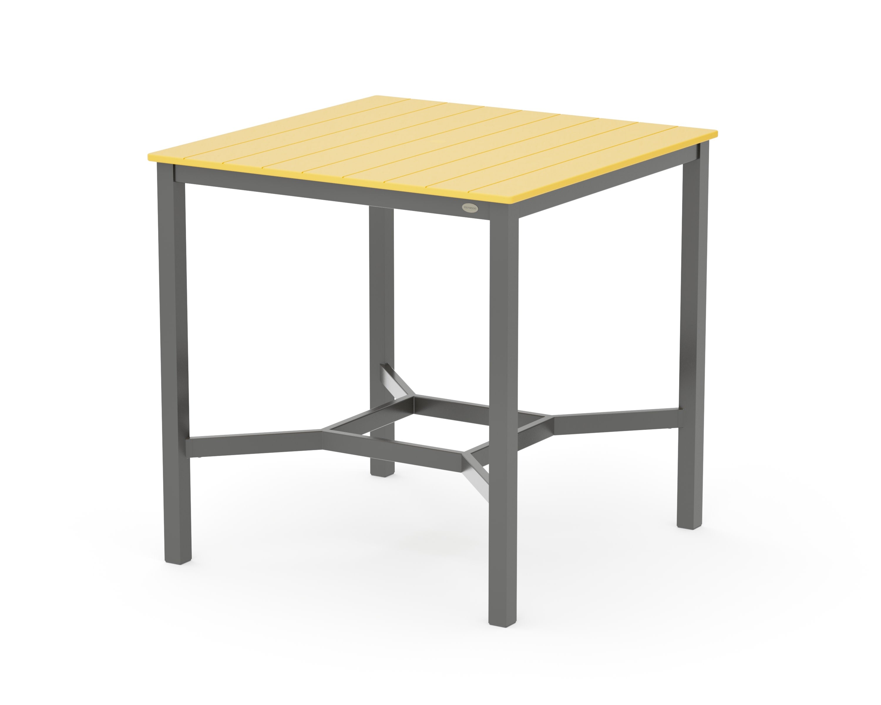 Main Street 42 x 42 Bar Table in Charcoal / Lemon