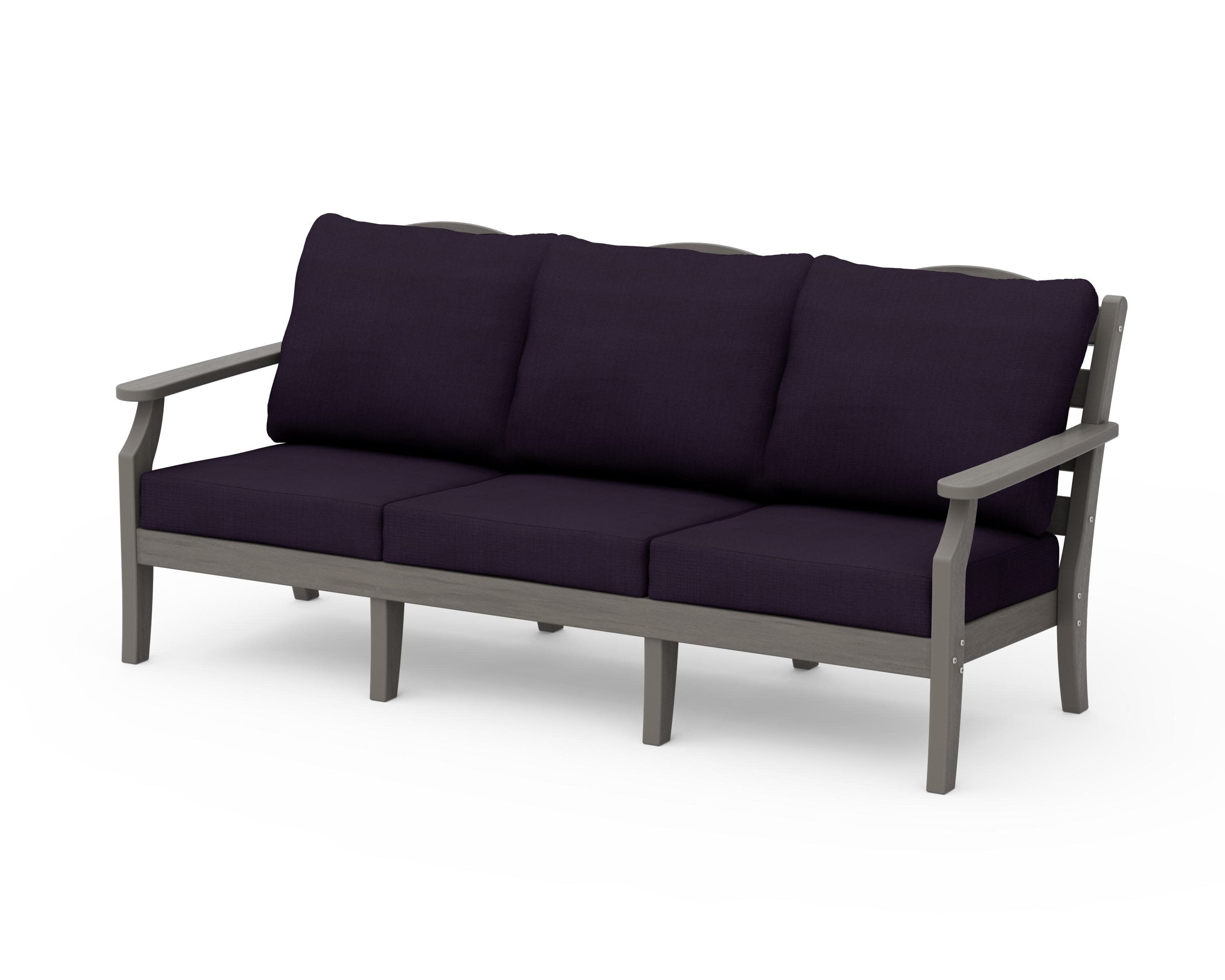 Savannah Deep Seating Sofa in Driftwood / Navy Linen