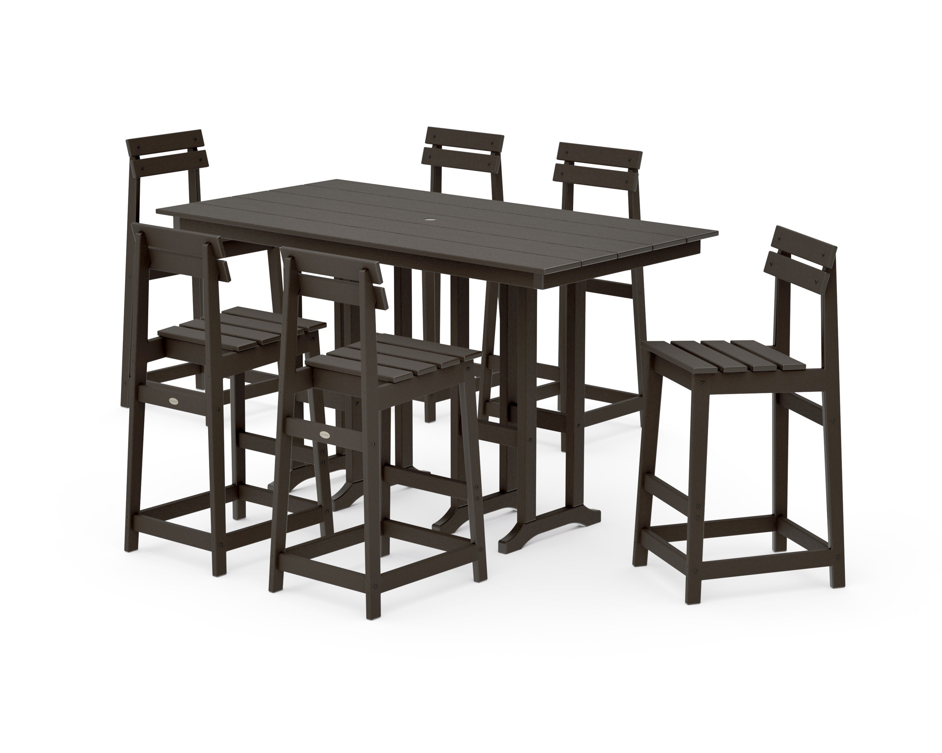 Modern Studio Plaza Bar Chair 7-Piece Set in Vintage Coffee