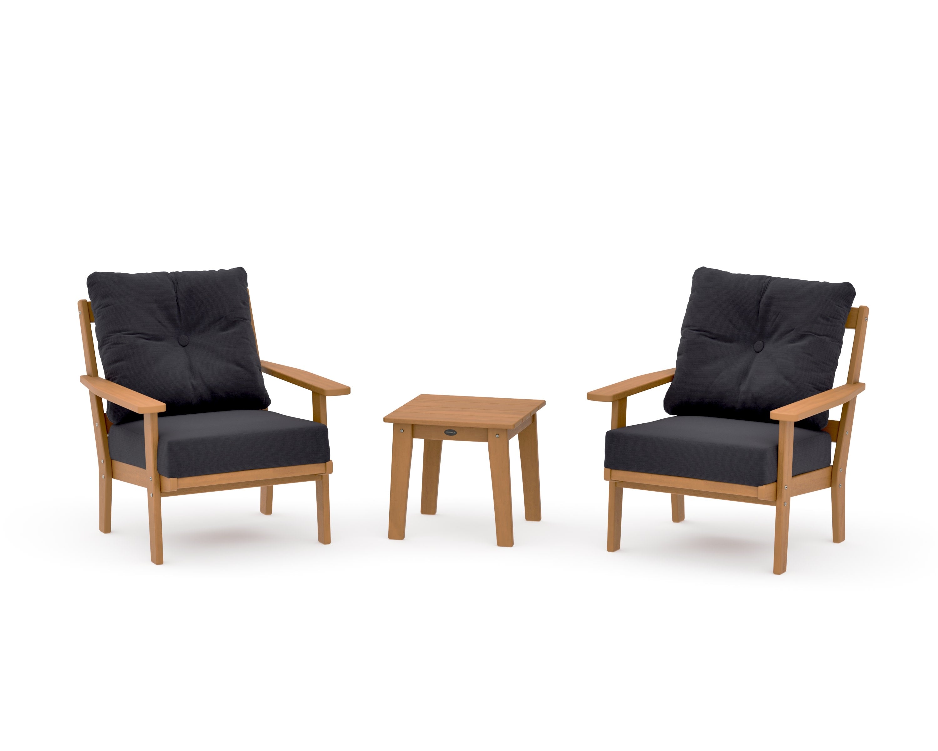 Oxford 3-Piece Deep Seating Set in Natural / Midnight Linen