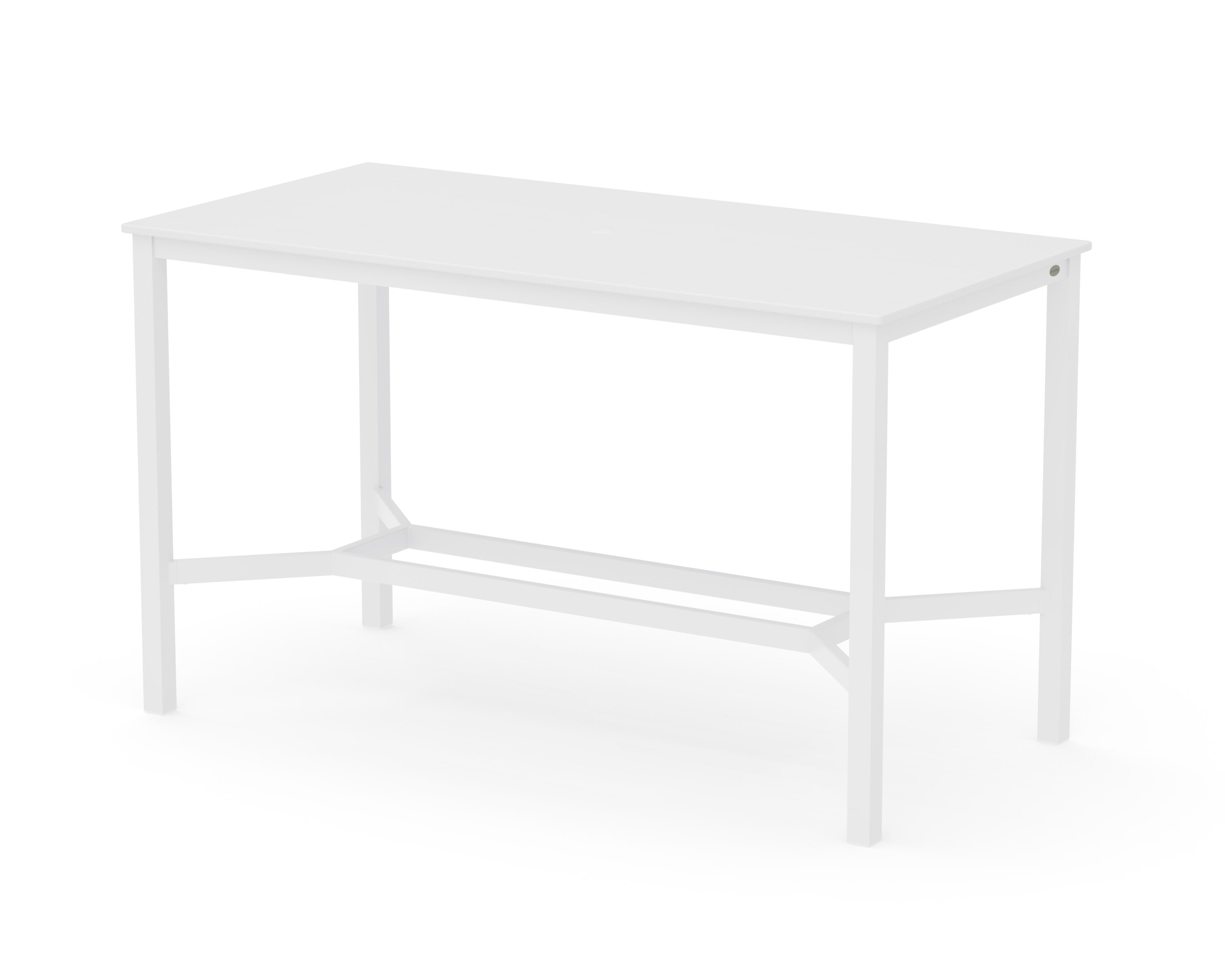 Main Street 36 x 72 Bar Table in White / White