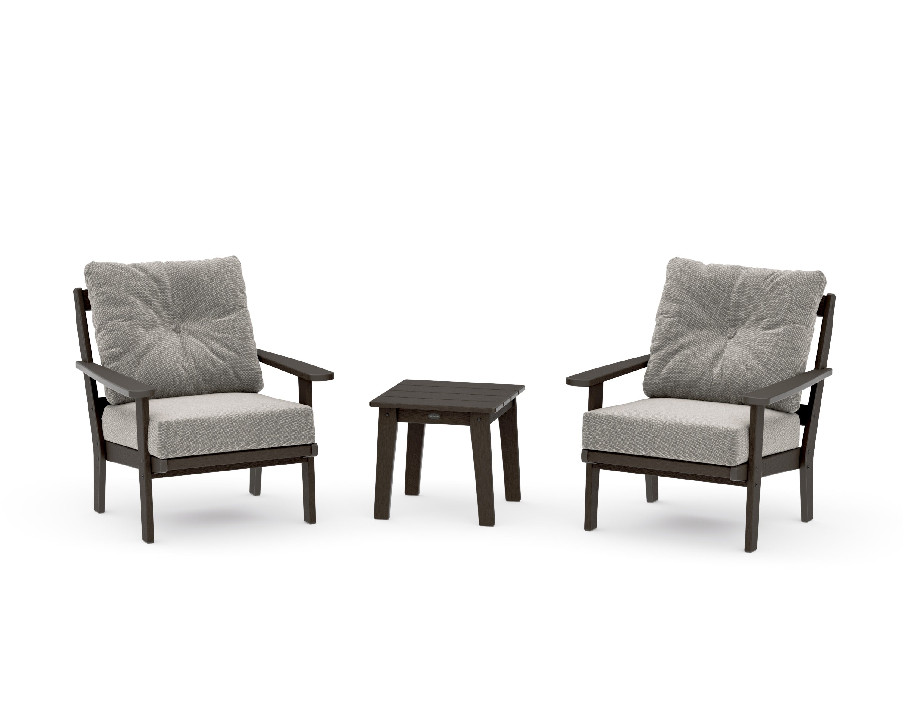Mission 3-Piece Deep Seating Set in Vintage Coffee / Weathered Tweed