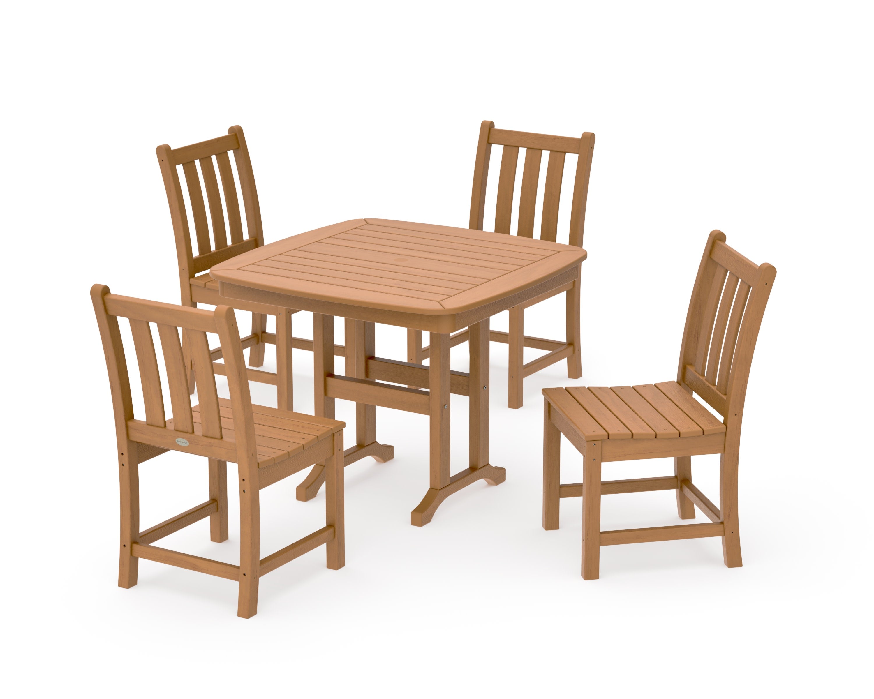 Traditional Garden Side Chair 5-Piece Dining Set in Natural