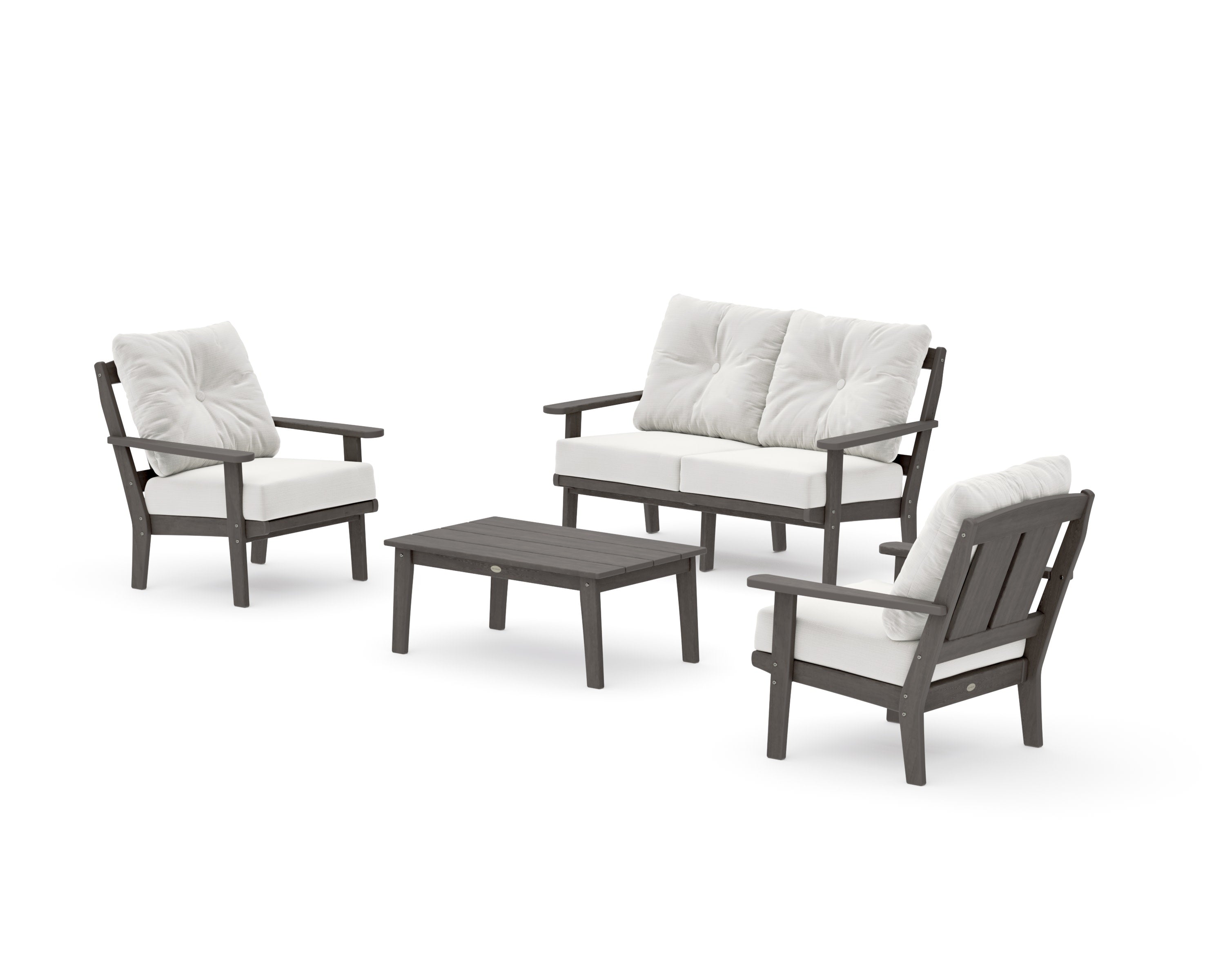 Mission 4-Piece Deep Seating Set with Loveseat in Driftwood / Natural Linen