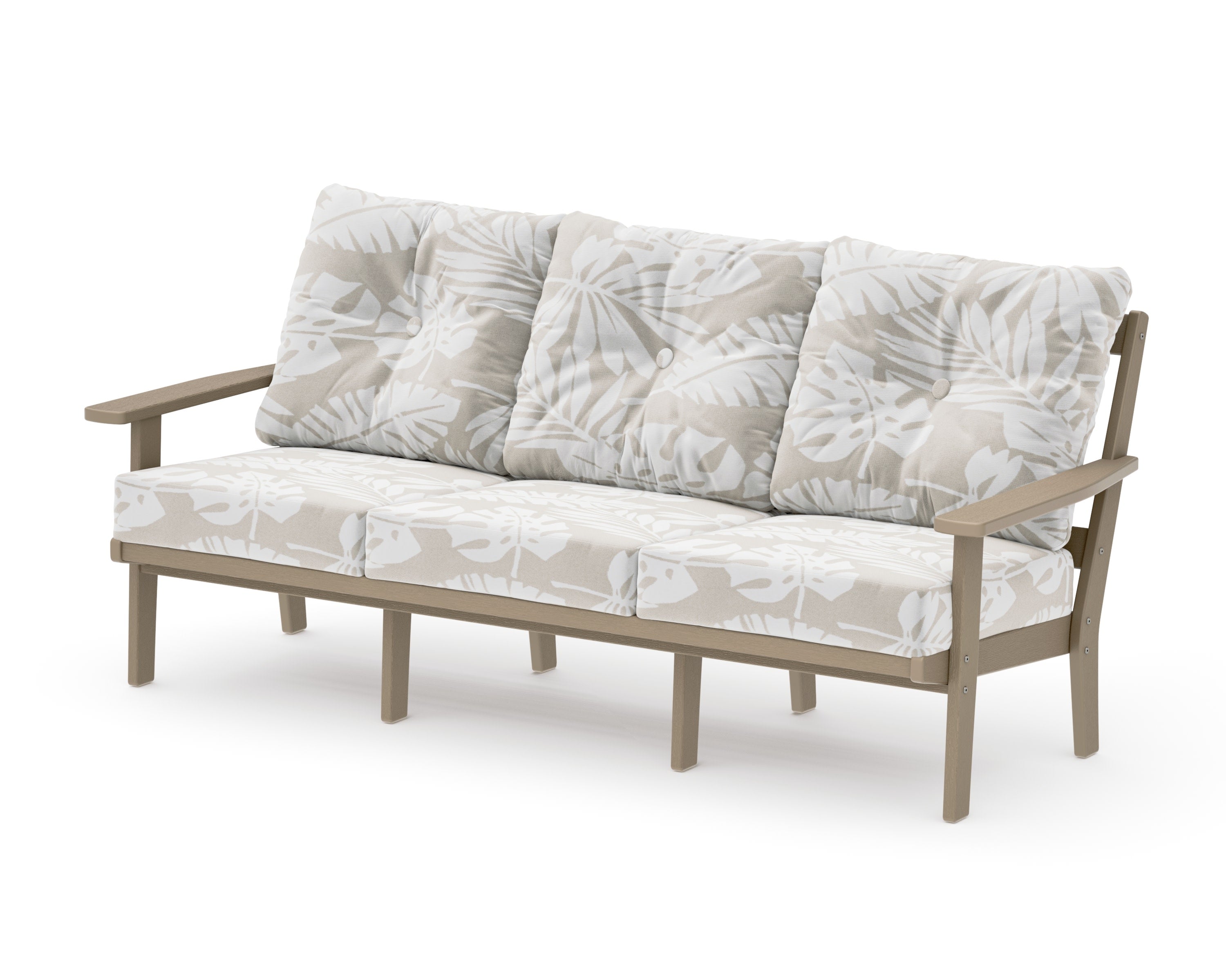 Oxford Deep Seating Sofa in Vintage Sahara / Leaf Dune Burlap