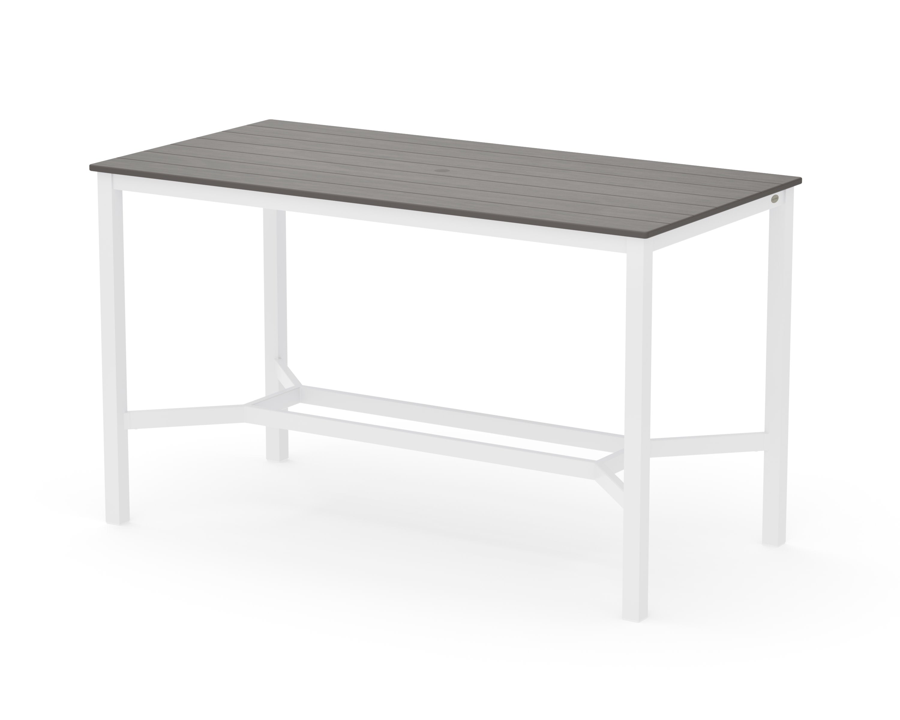 Main Street 36 x 72 Bar Table in White / Driftwood