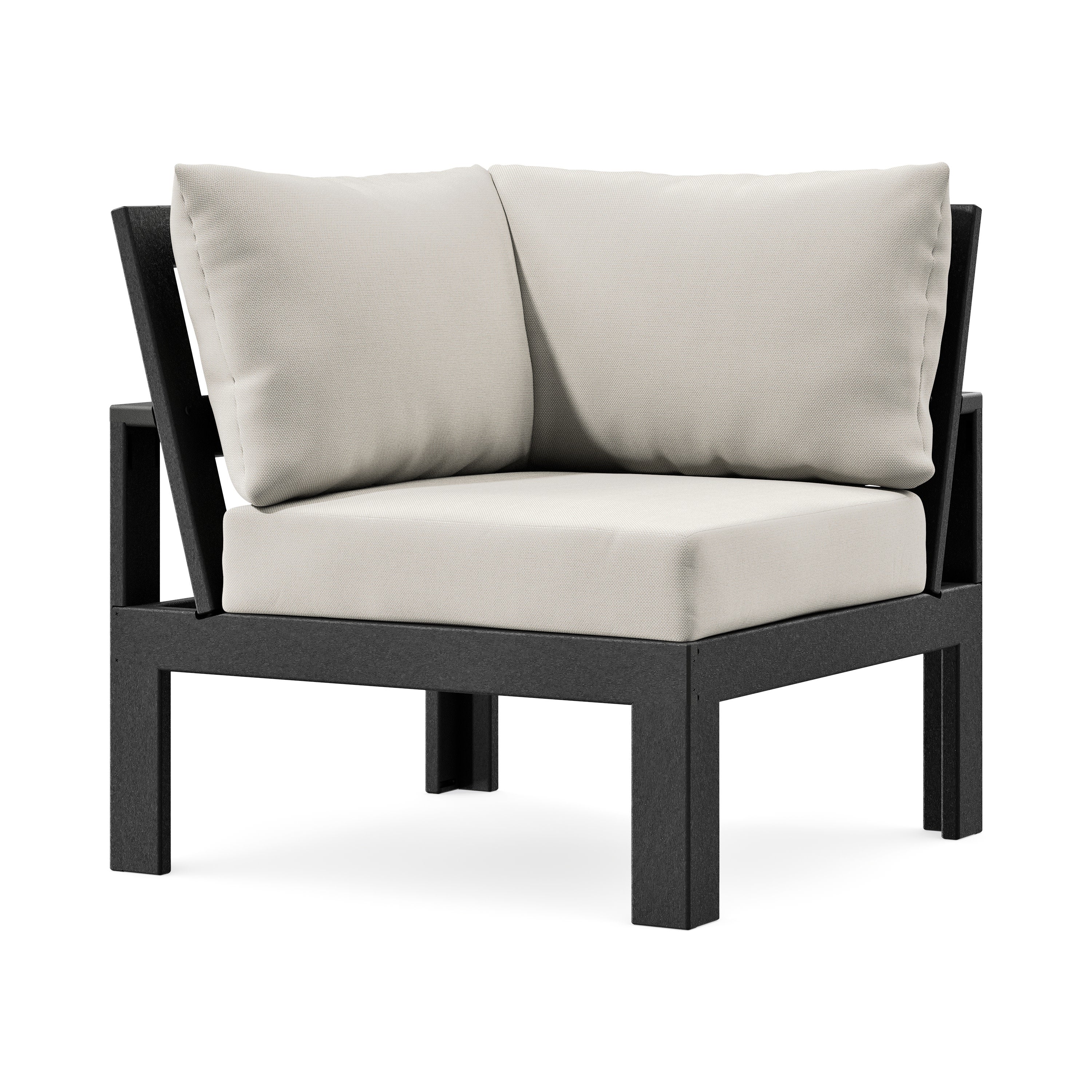 Modular Corner Chair in Black / Blend Linen