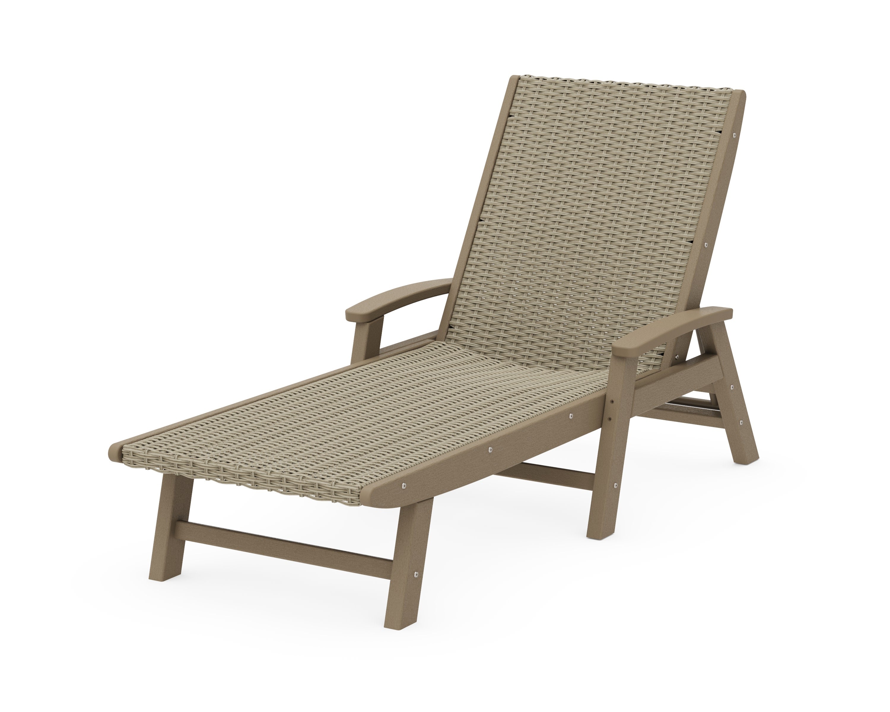 Coastal Woven Chaise with Arms in Vintage Sahara / Dune Grass