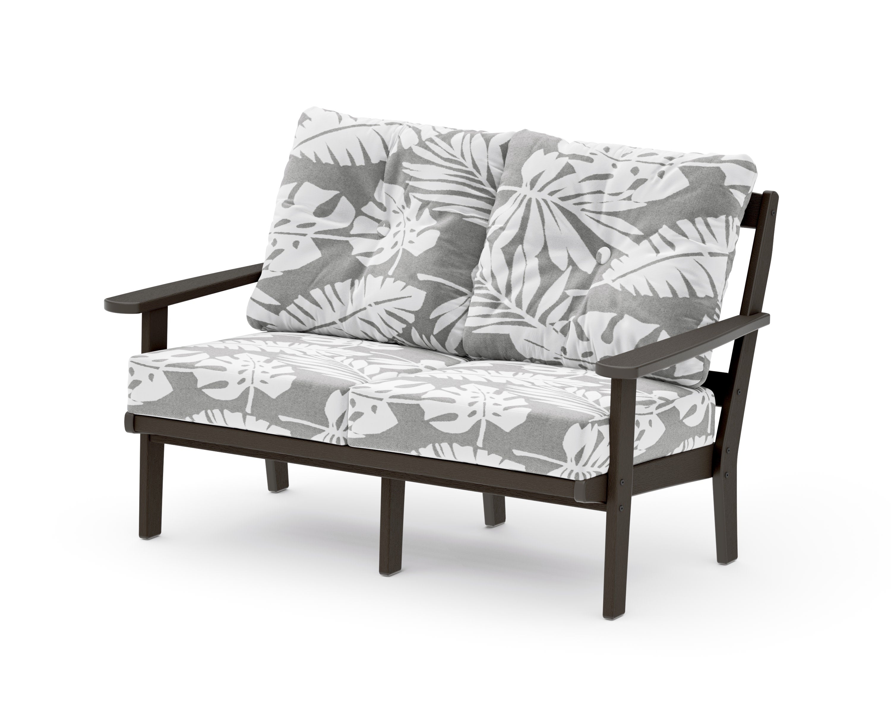 Mission Deep SeatingLoveseat in Vintage Coffee / Leaf Grey Mist