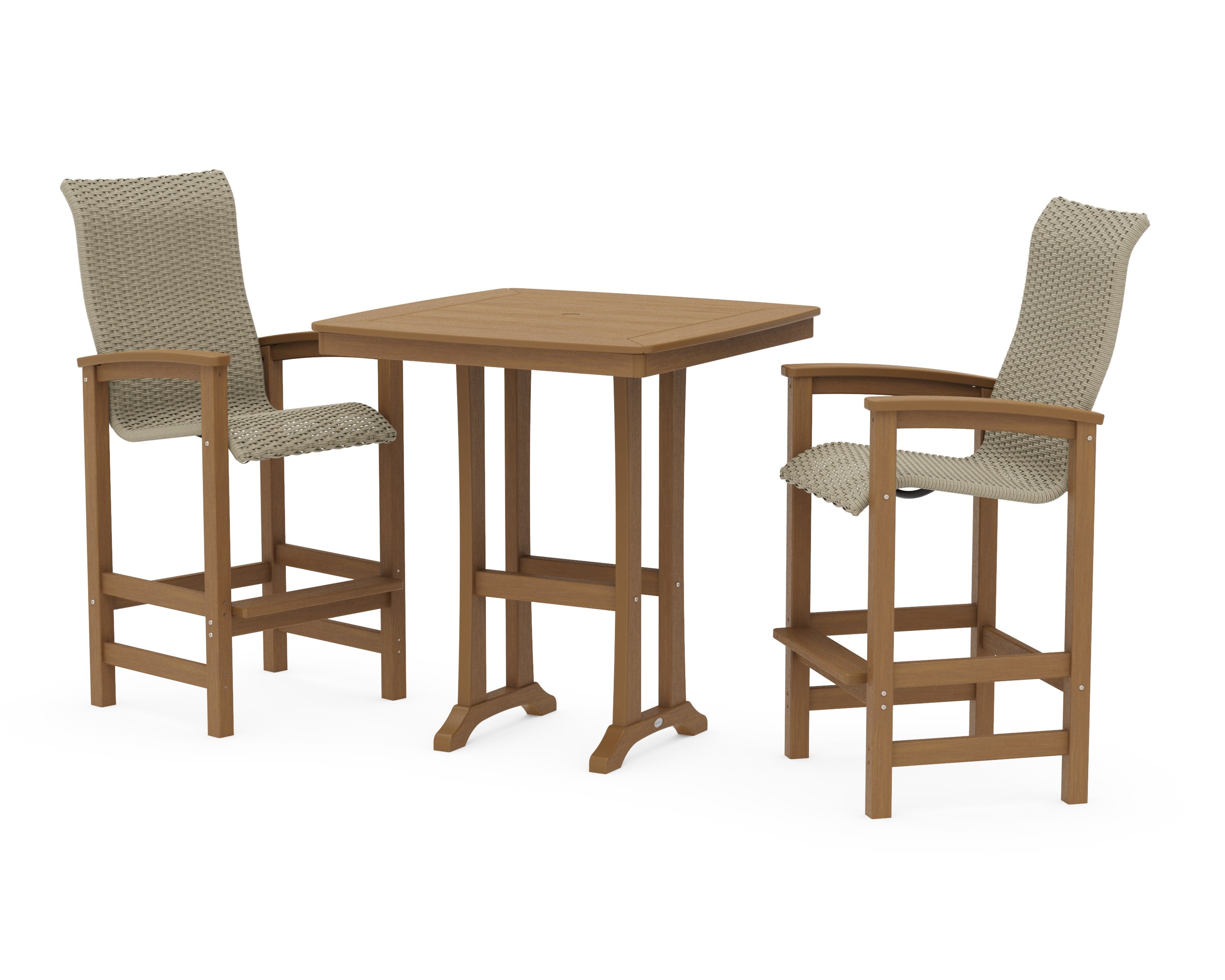 Coastal Woven High-Back 3-Piece Bar Set in Natural / Dune Grass