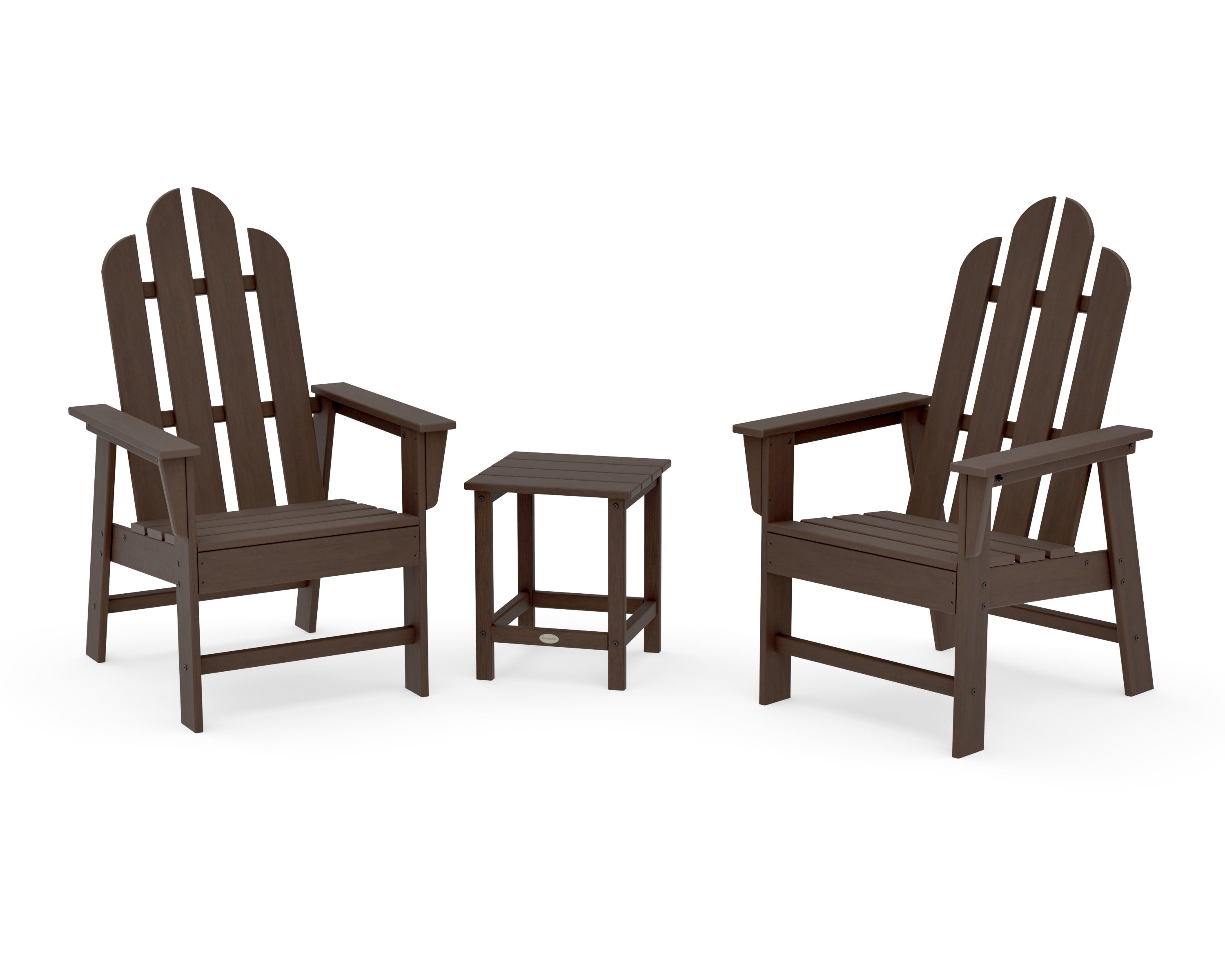 Long Island 3-Piece Upright Adirondack Chair Set in Kona
