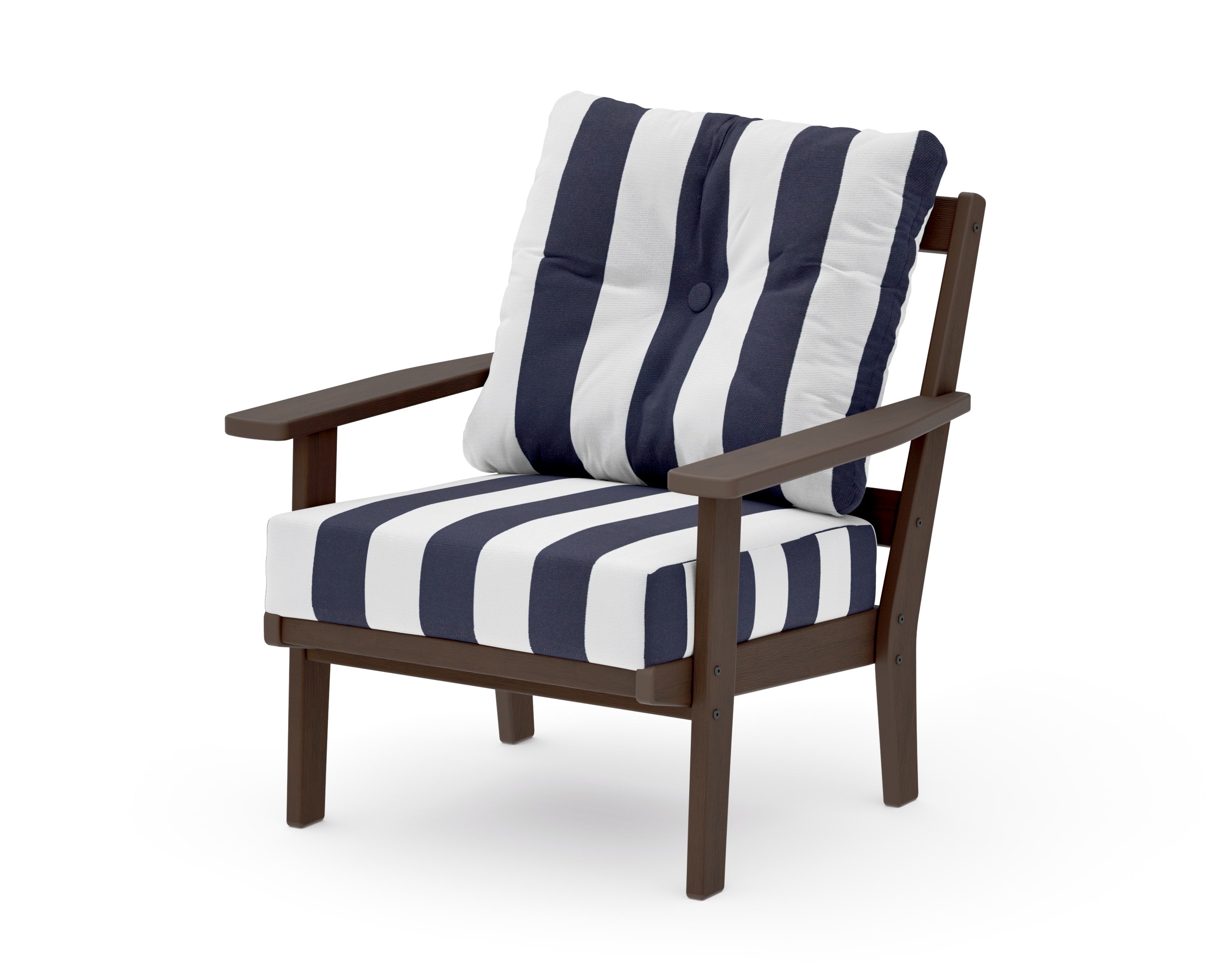 Oxford Deep Seating Chair in Kona / Cabana Stripe Navy