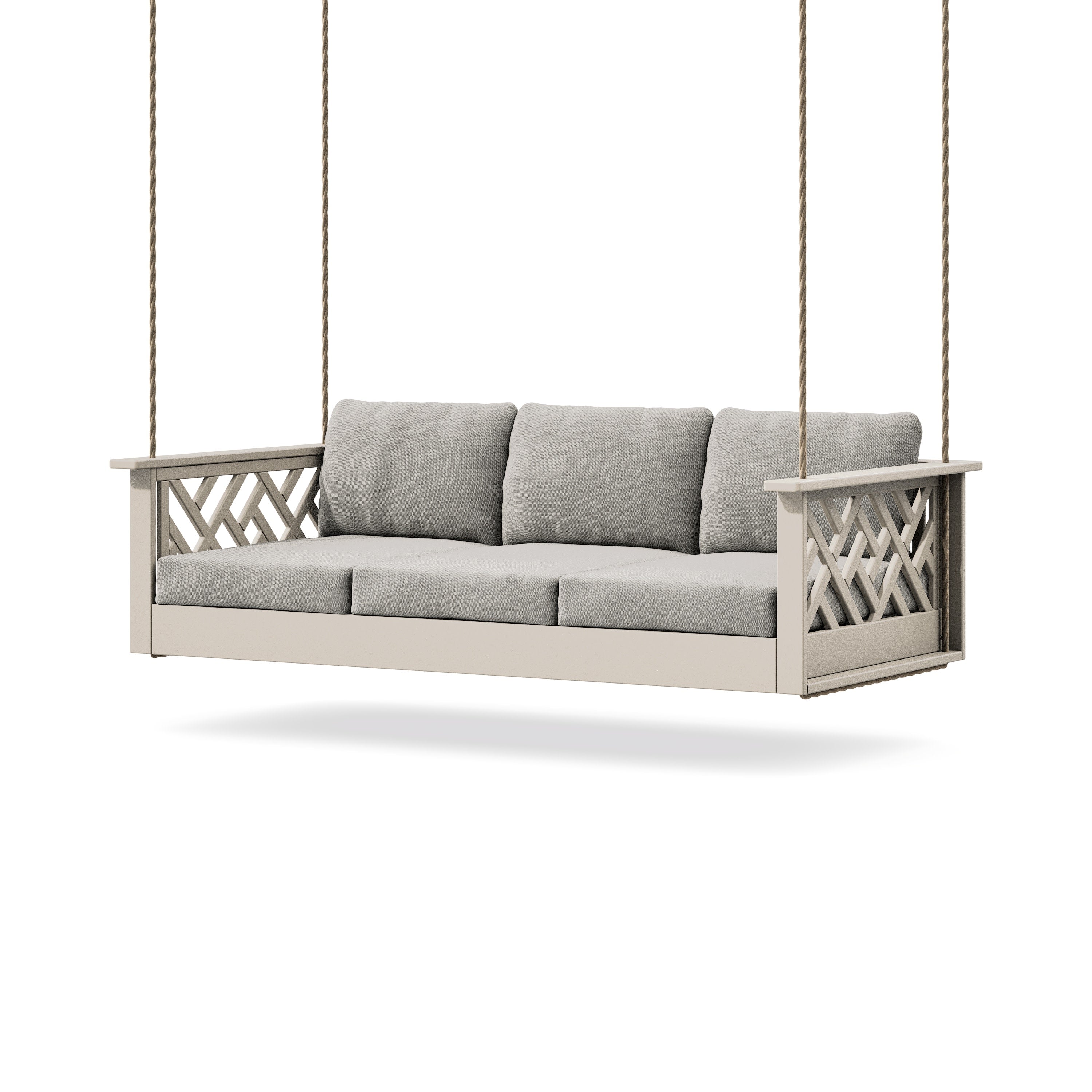 Chippendale Daybed Swing in Sand / Weathered Tweed