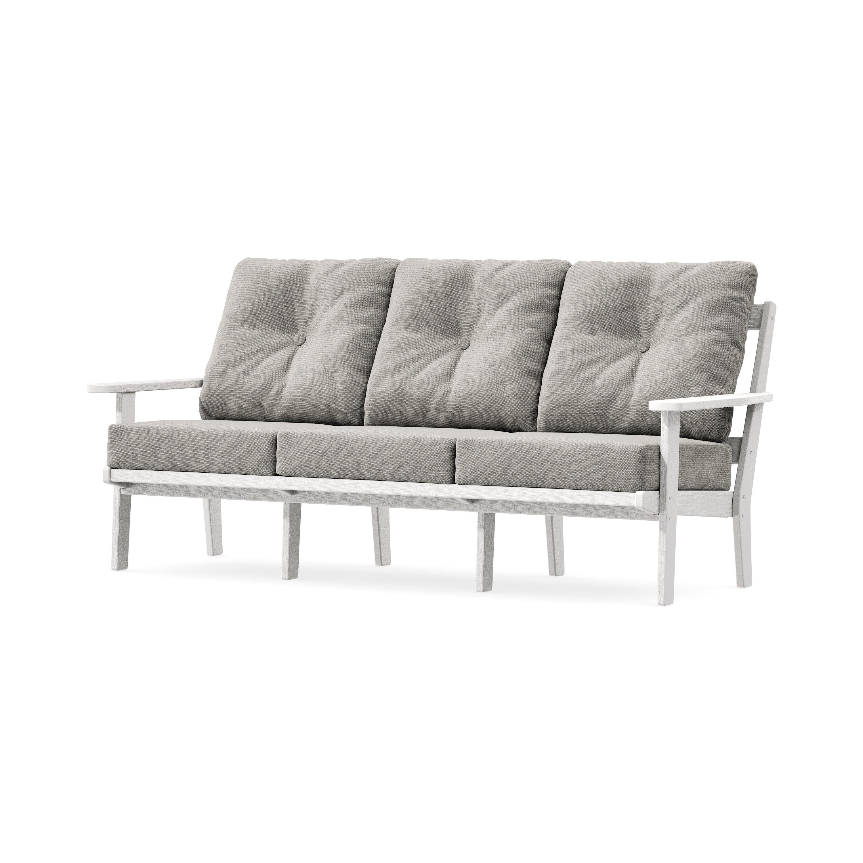 Oxford Deep Seating Sofa in Vintage White / Weathered Tweed