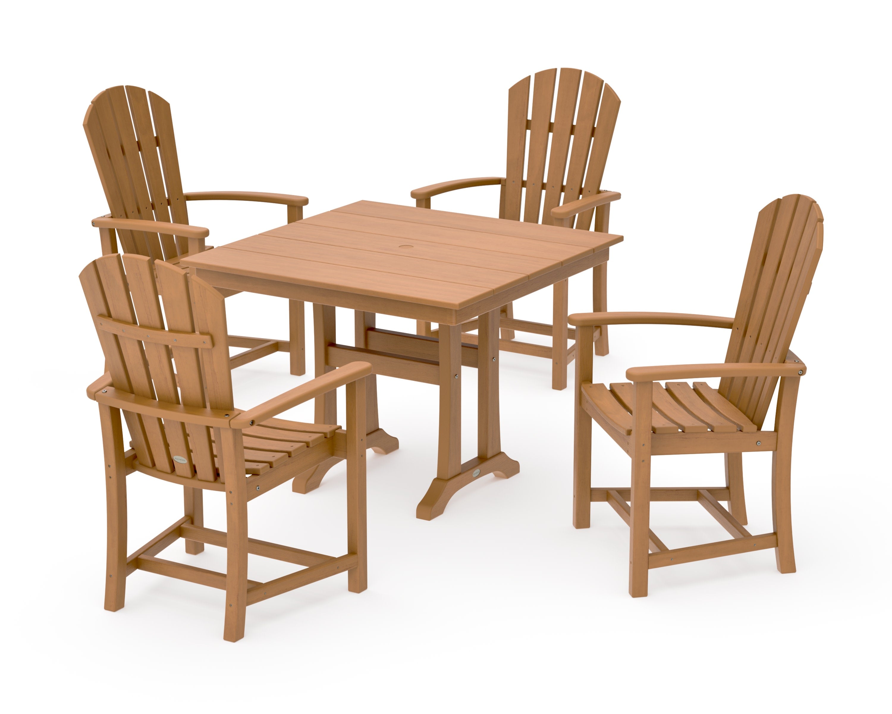 Palm Coast 5-Piece Farmhouse Dining Set With Trestle Legs in Natural