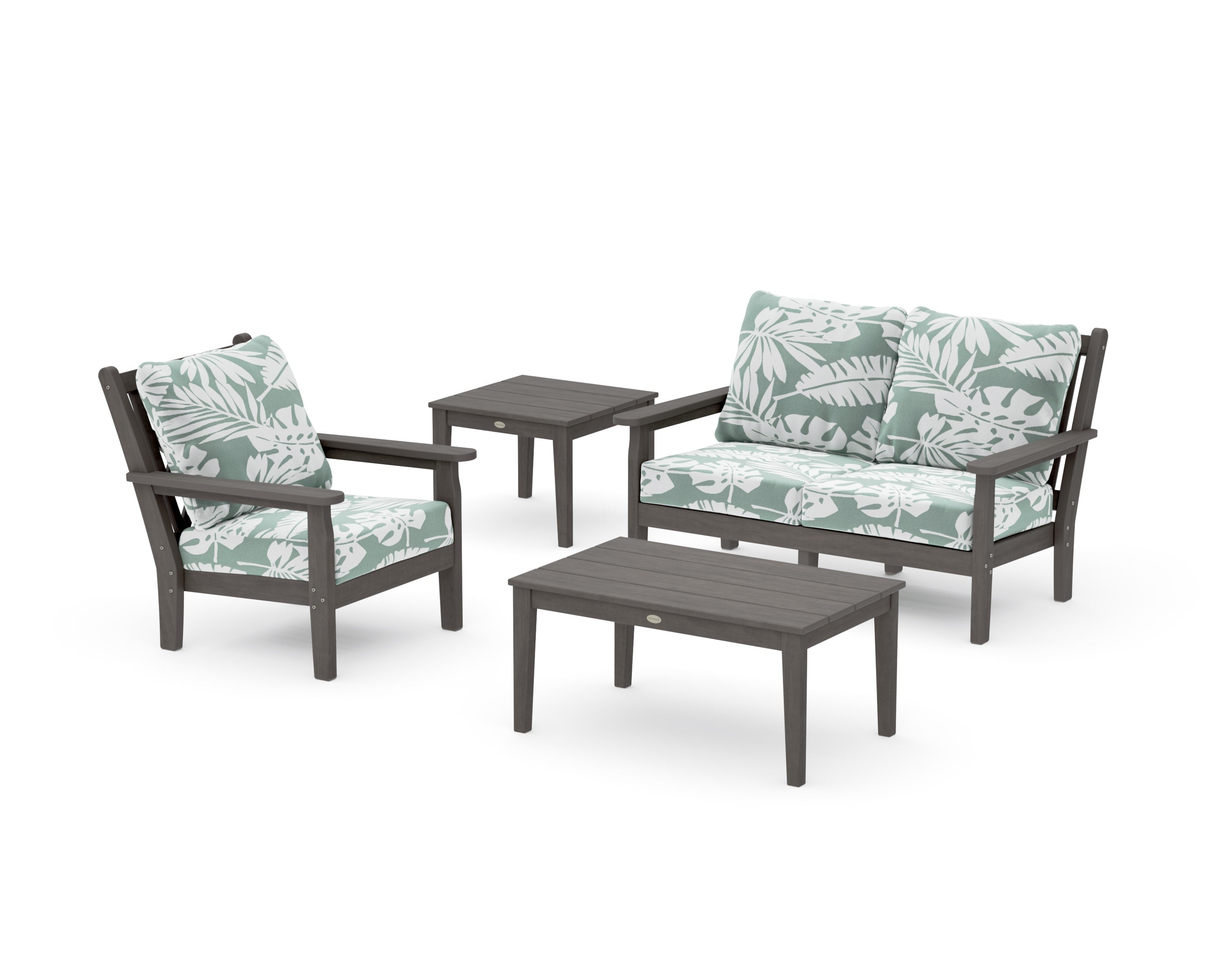 Chippendale 4-Piece Deep Seating Set in Driftwood / Leaf Glacier Spa