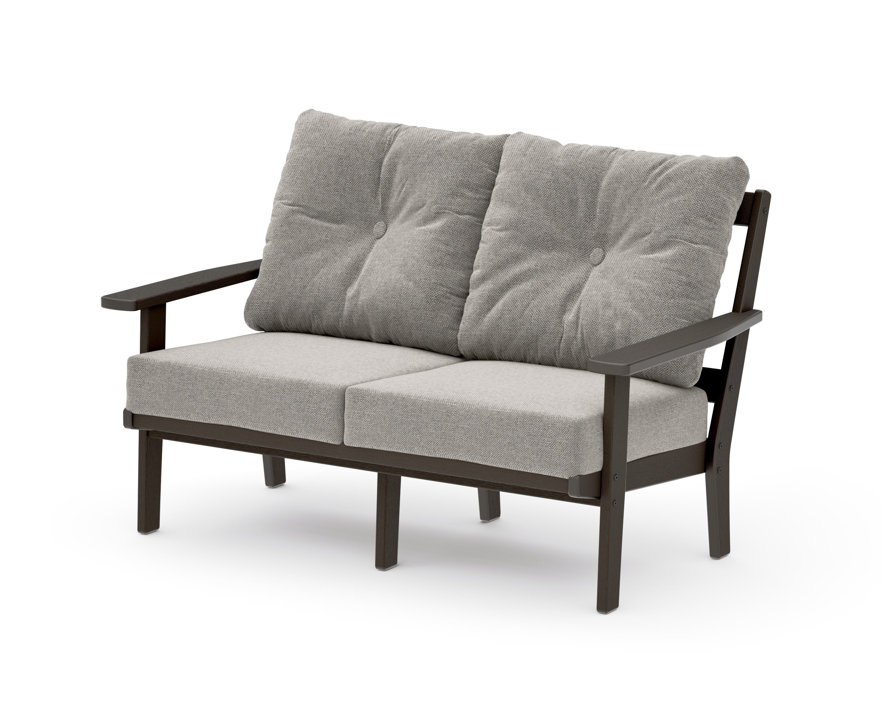 Oxford Deep SeatingLoveseat in Vintage Coffee / Weathered Tweed