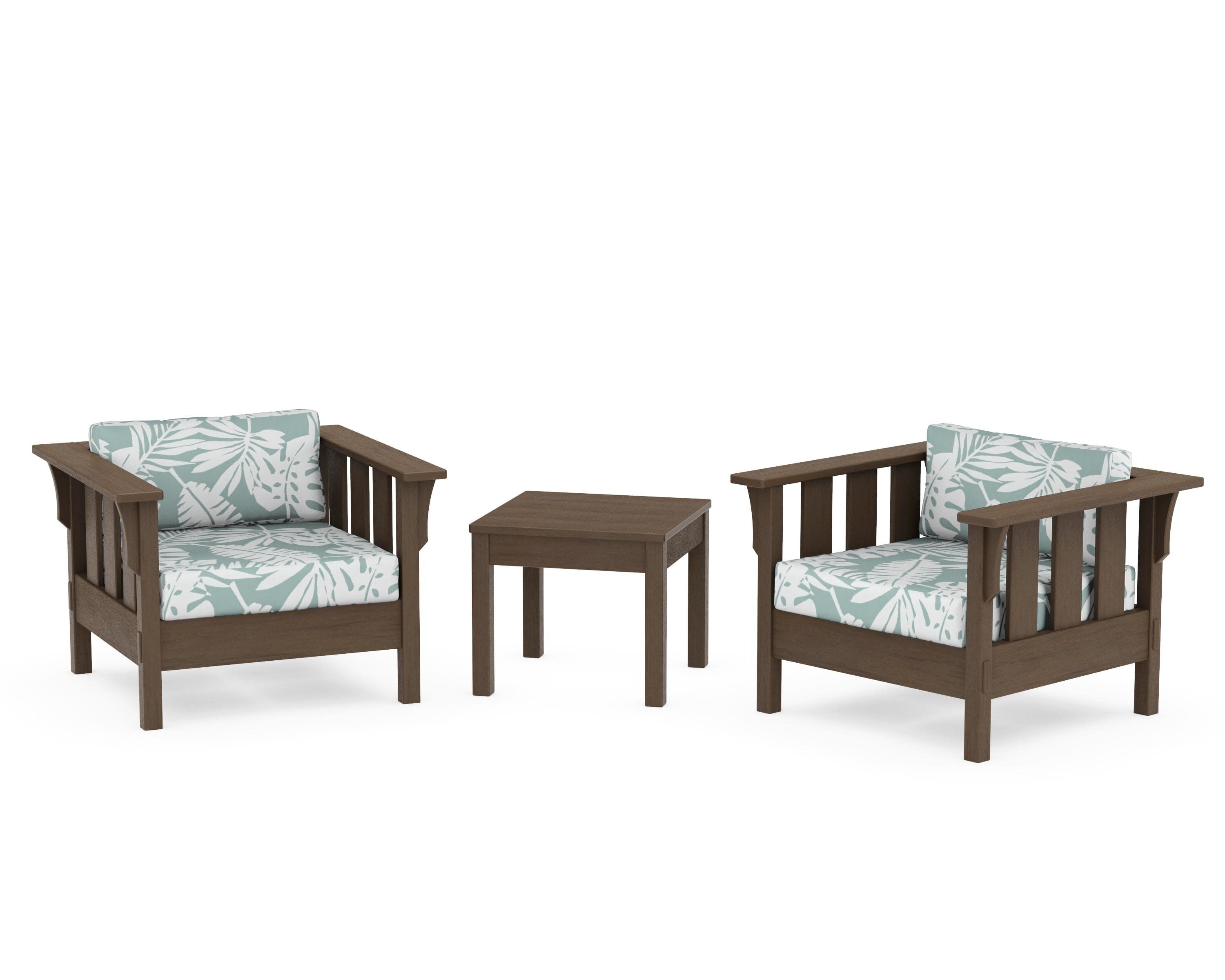 Acadia 3-Piece Deep Seating Set in Kona / Leaf Glacier Spa