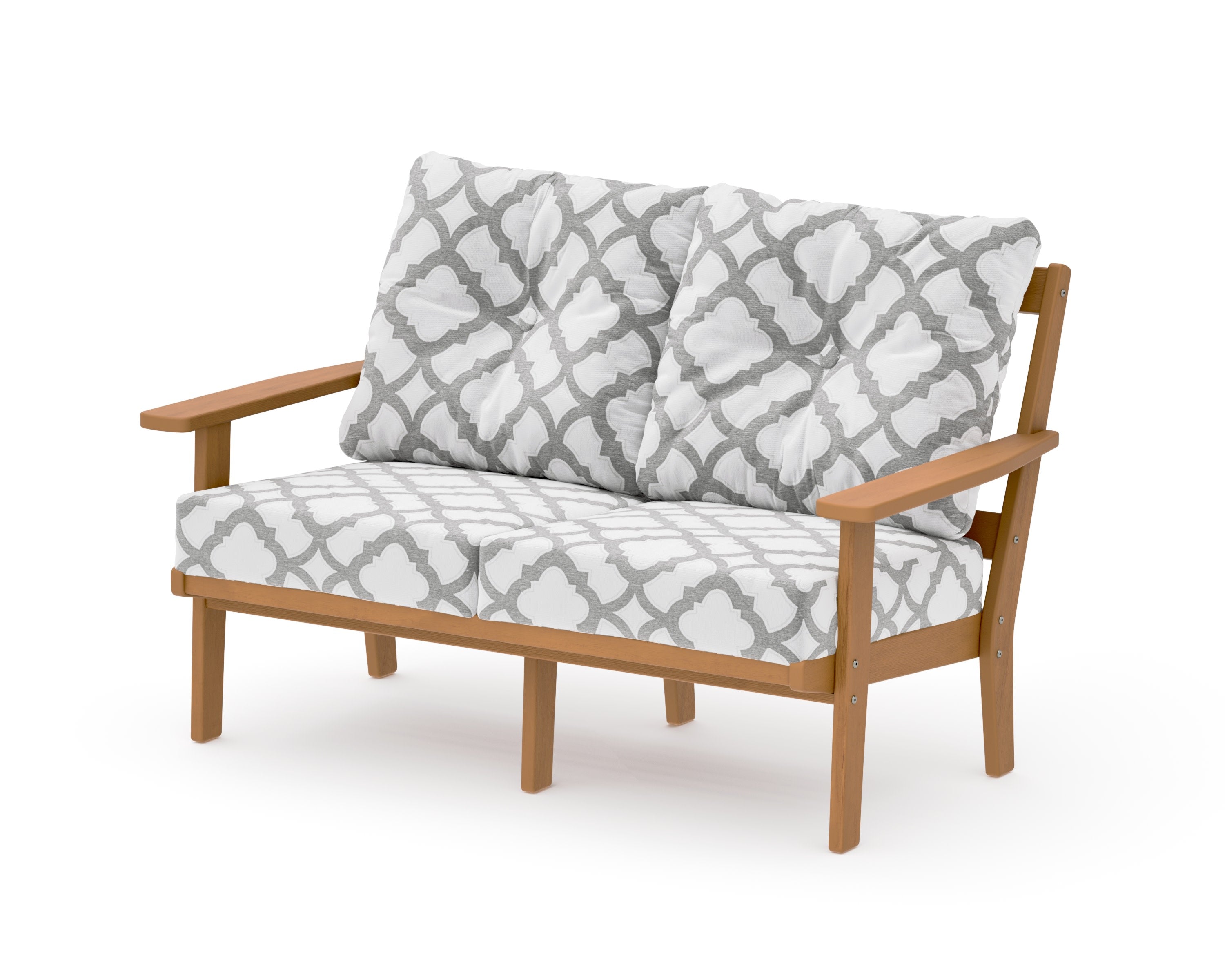 Oxford Deep SeatingLoveseat in Natural / Trellis Grey Mist