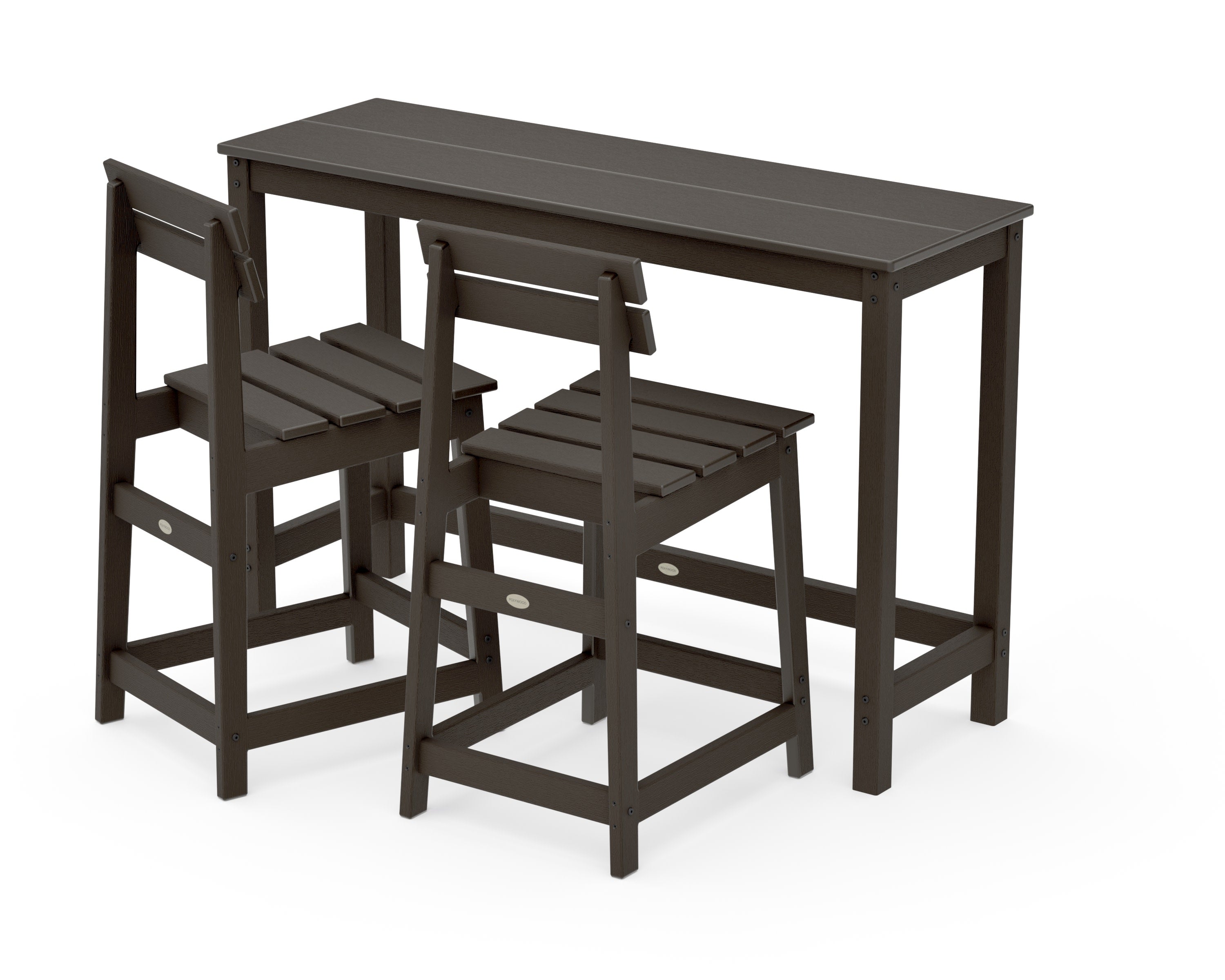 Modern Studio Plaza Counter Chair 3-Piece Balcony Set in Vintage Coffee