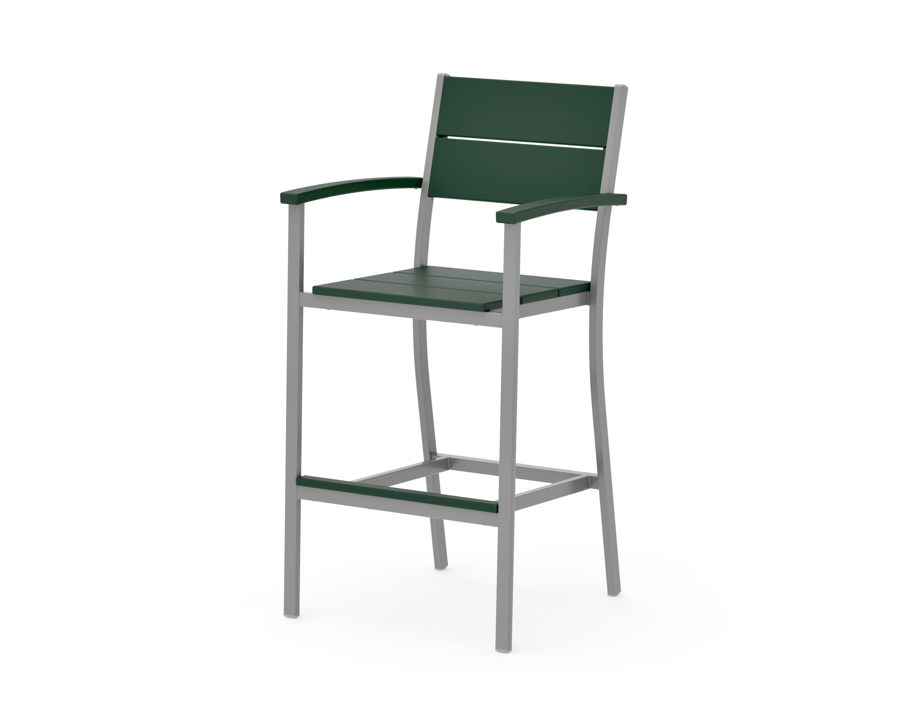 Main Street Bar Arm Chair in Silver / Green