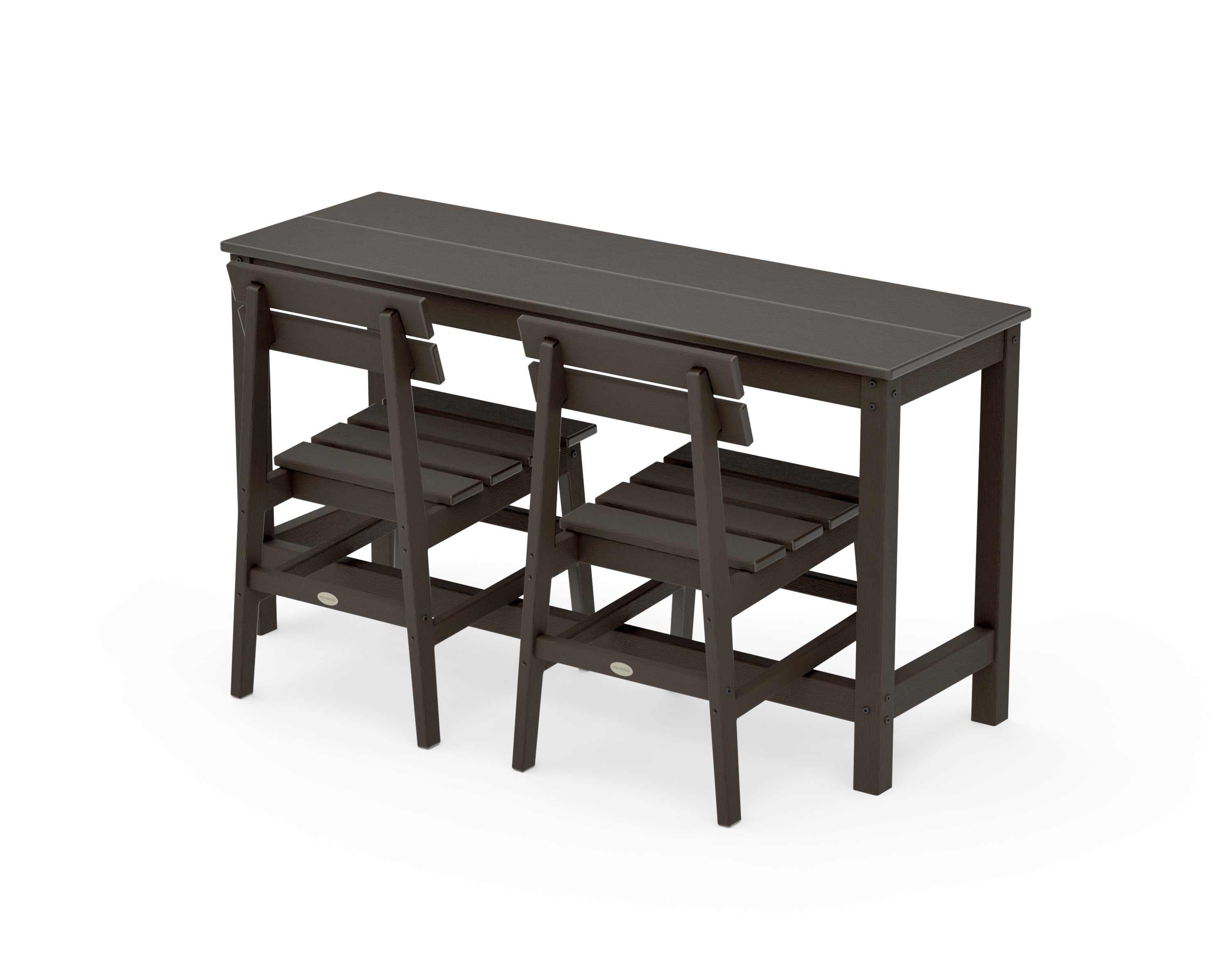 Modern Studio Plaza Chair 3-Piece Balcony Set in Vintage Coffee