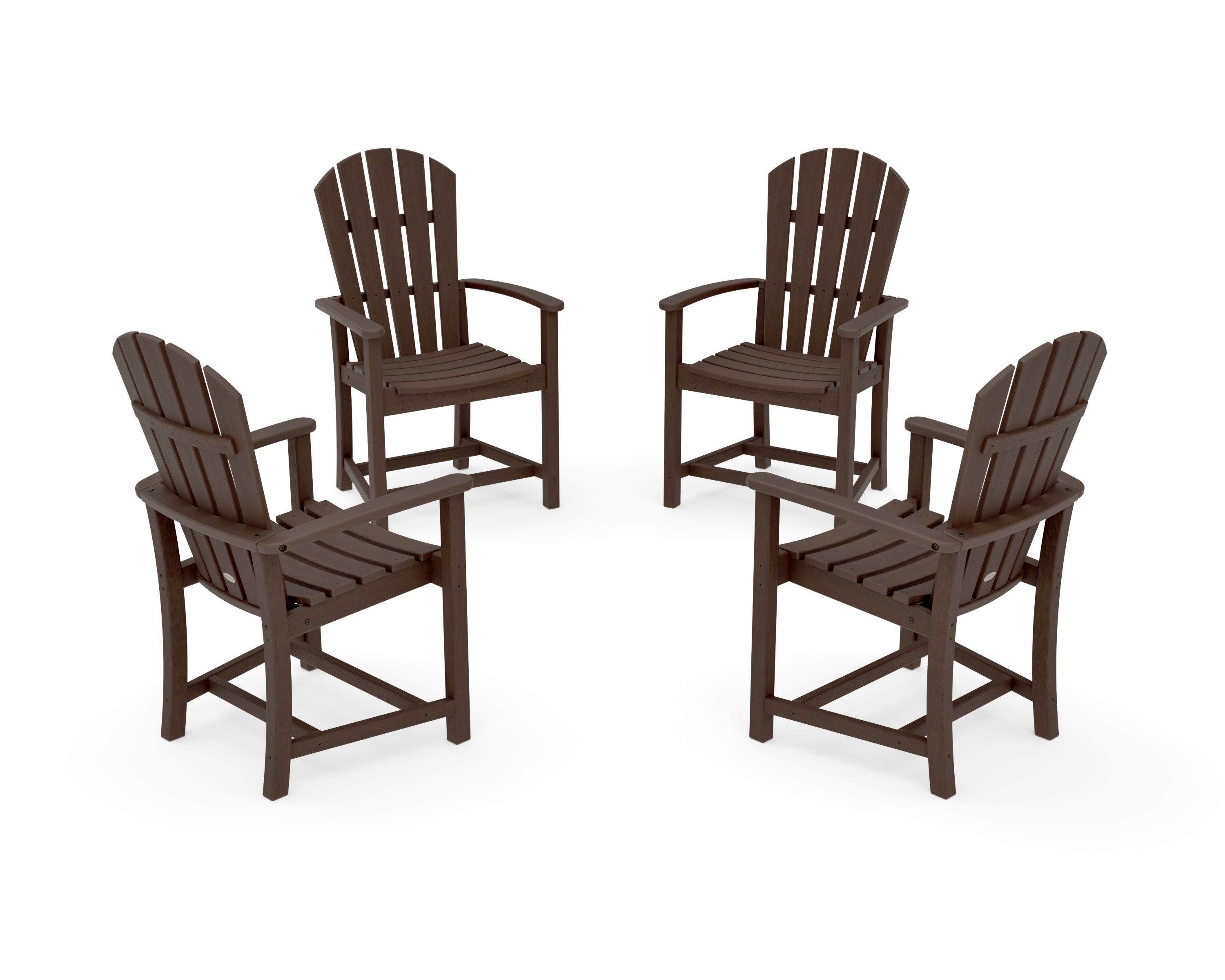 Palm Coast 4-Piece Upright Adirondack Conversation Set in Kona