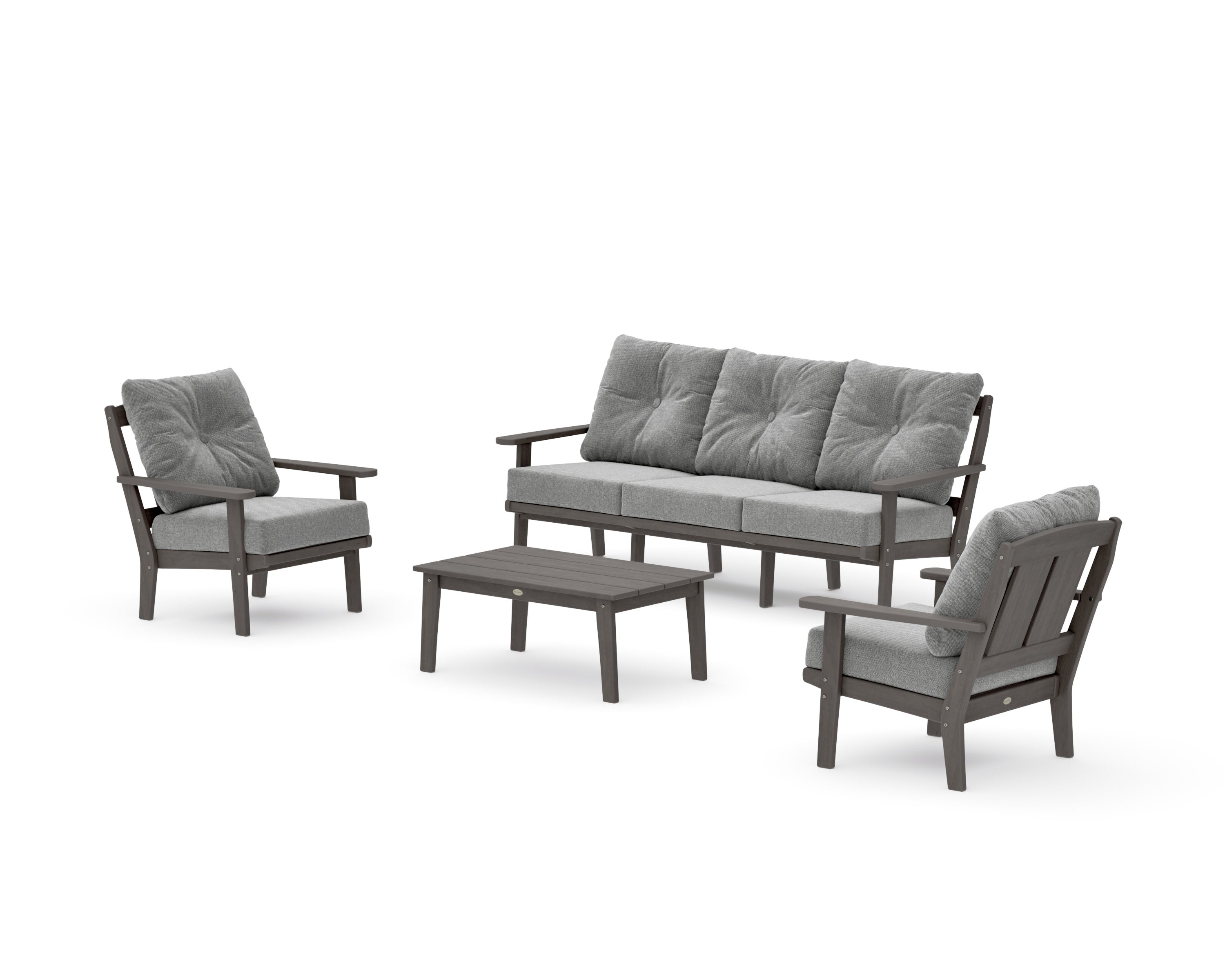 Mission 4-Piece Deep Seating Set with Sofa in Driftwood / Grey Mist