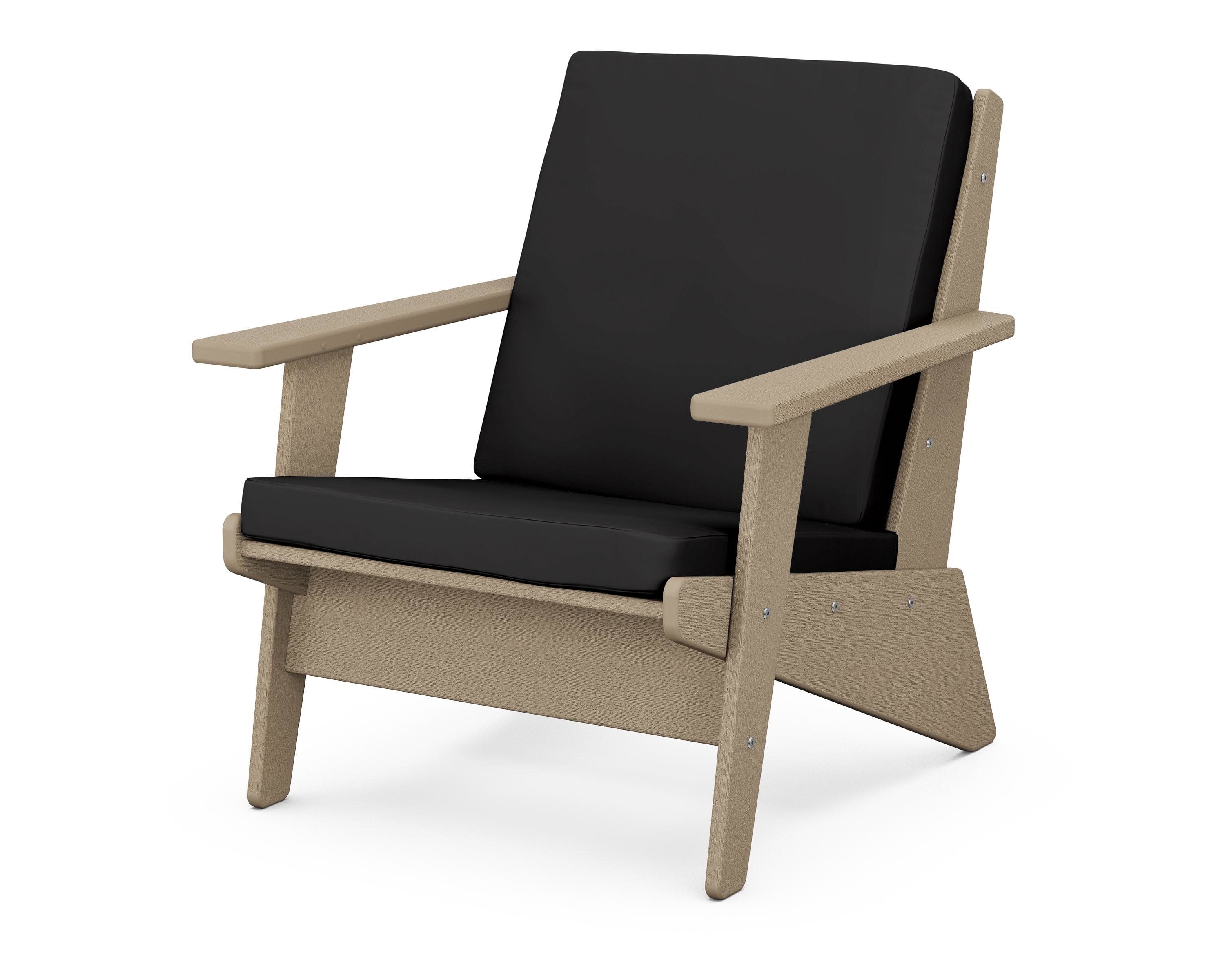 Riviera Modern Lounge Chair in Vintage Sahara / Canvas Black
