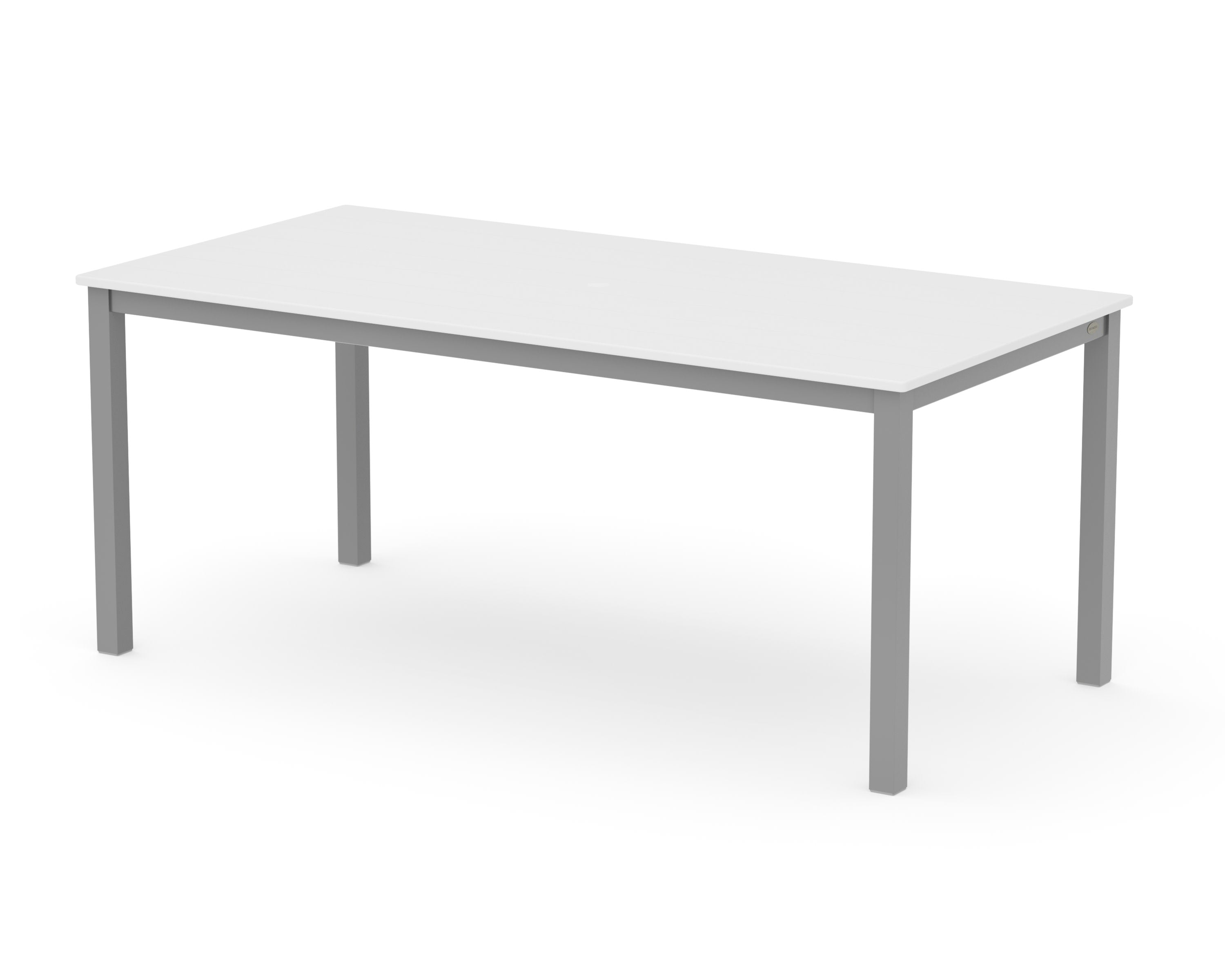 Main Street 36" x 72" Dining Table in Silver / White