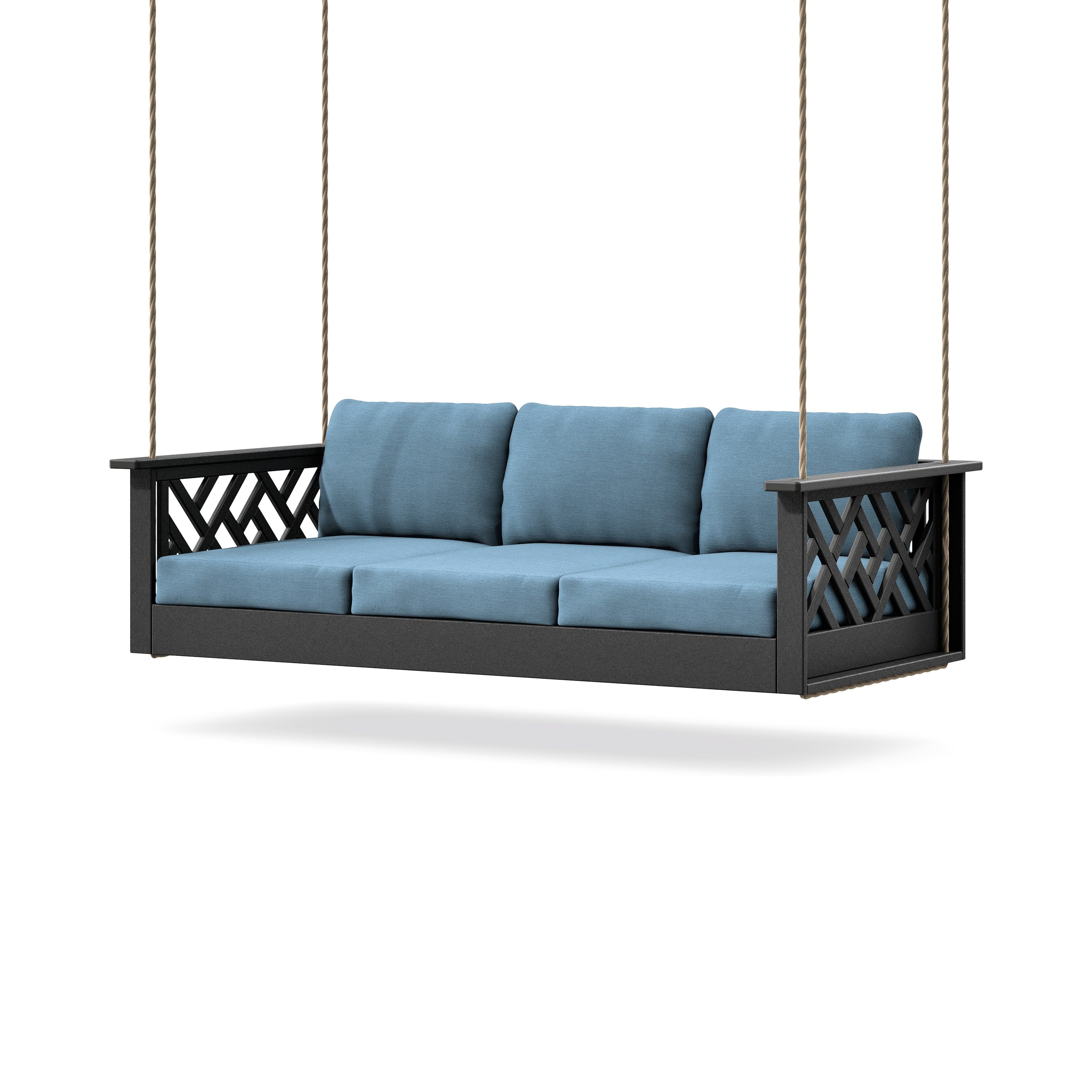 Chippendale Daybed Swing in Black / Sky Blue