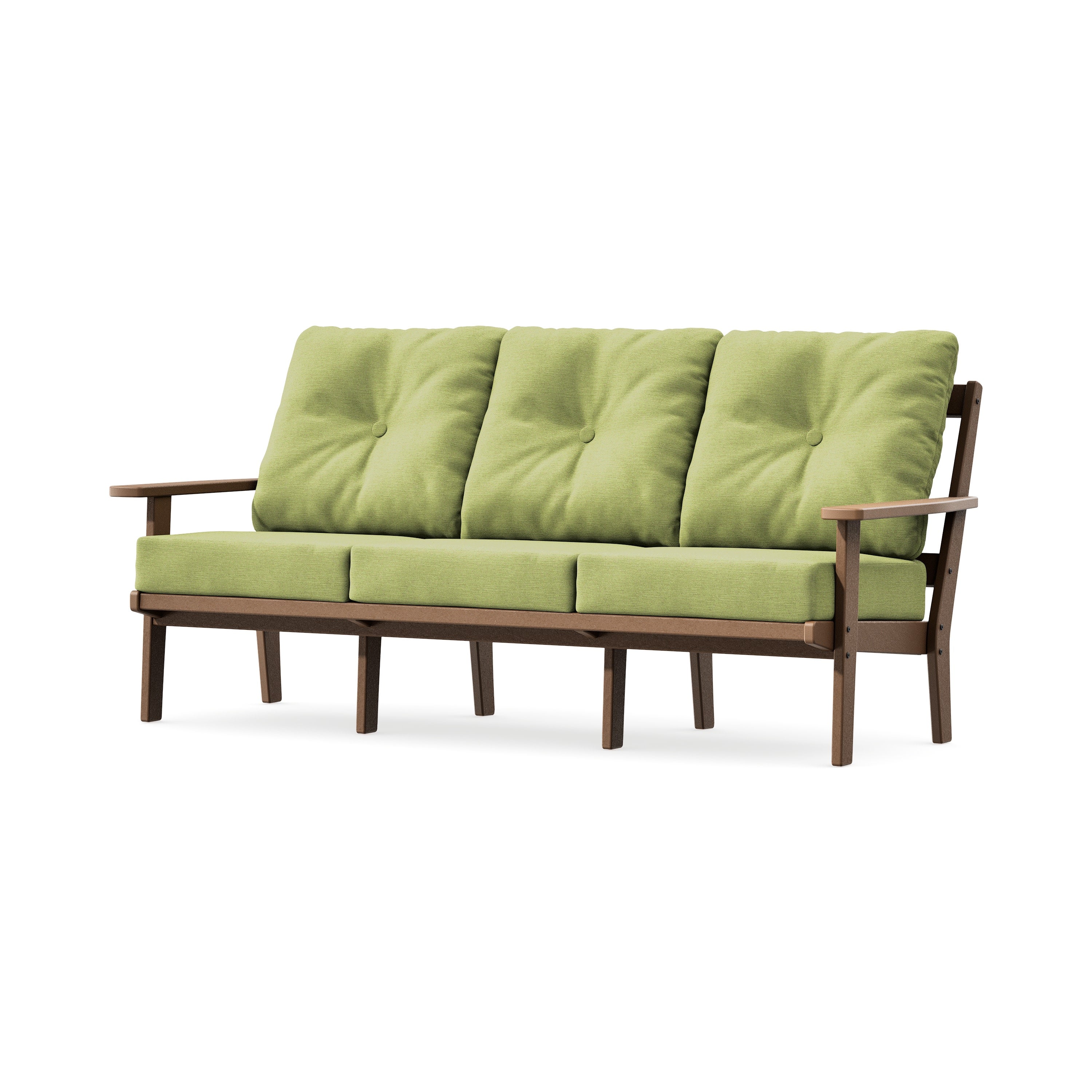 Oxford Deep Seating Sofa in Teak / Chartreuse Boucle