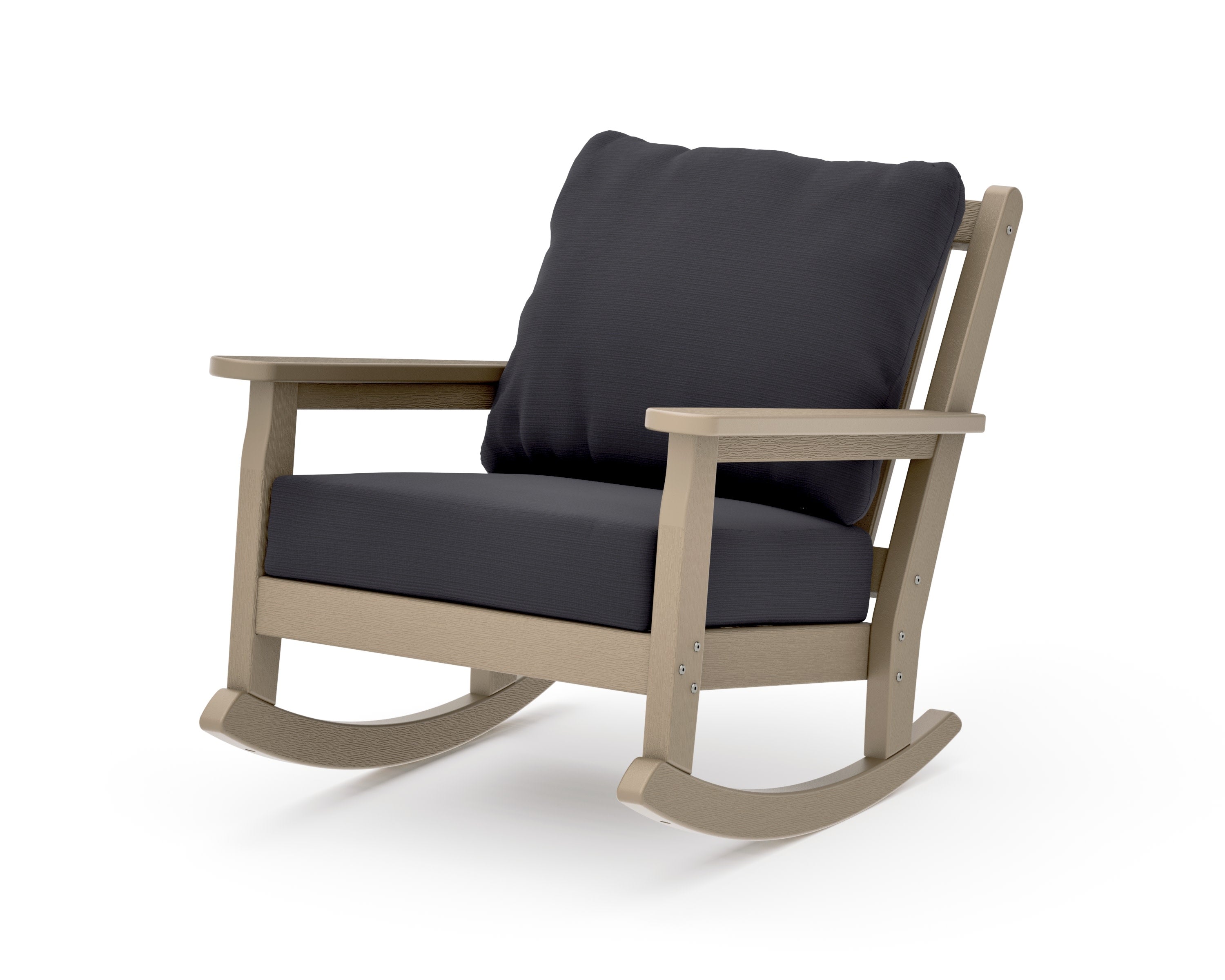 Chippendale Deep Seating Rocking Chair in Vintage Sahara / Midnight Linen