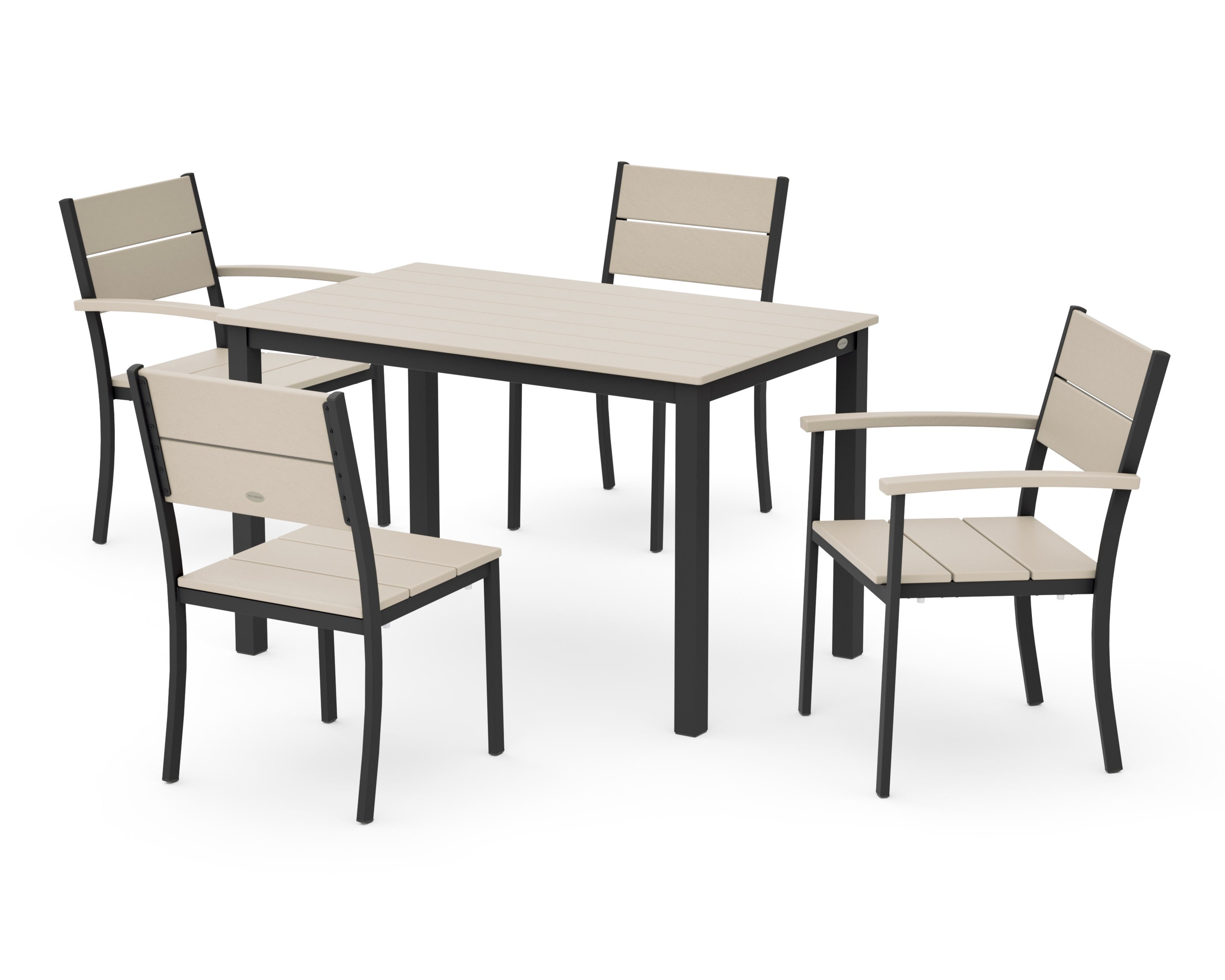 Main Street 5-Piece Dining Set in Black / Sand