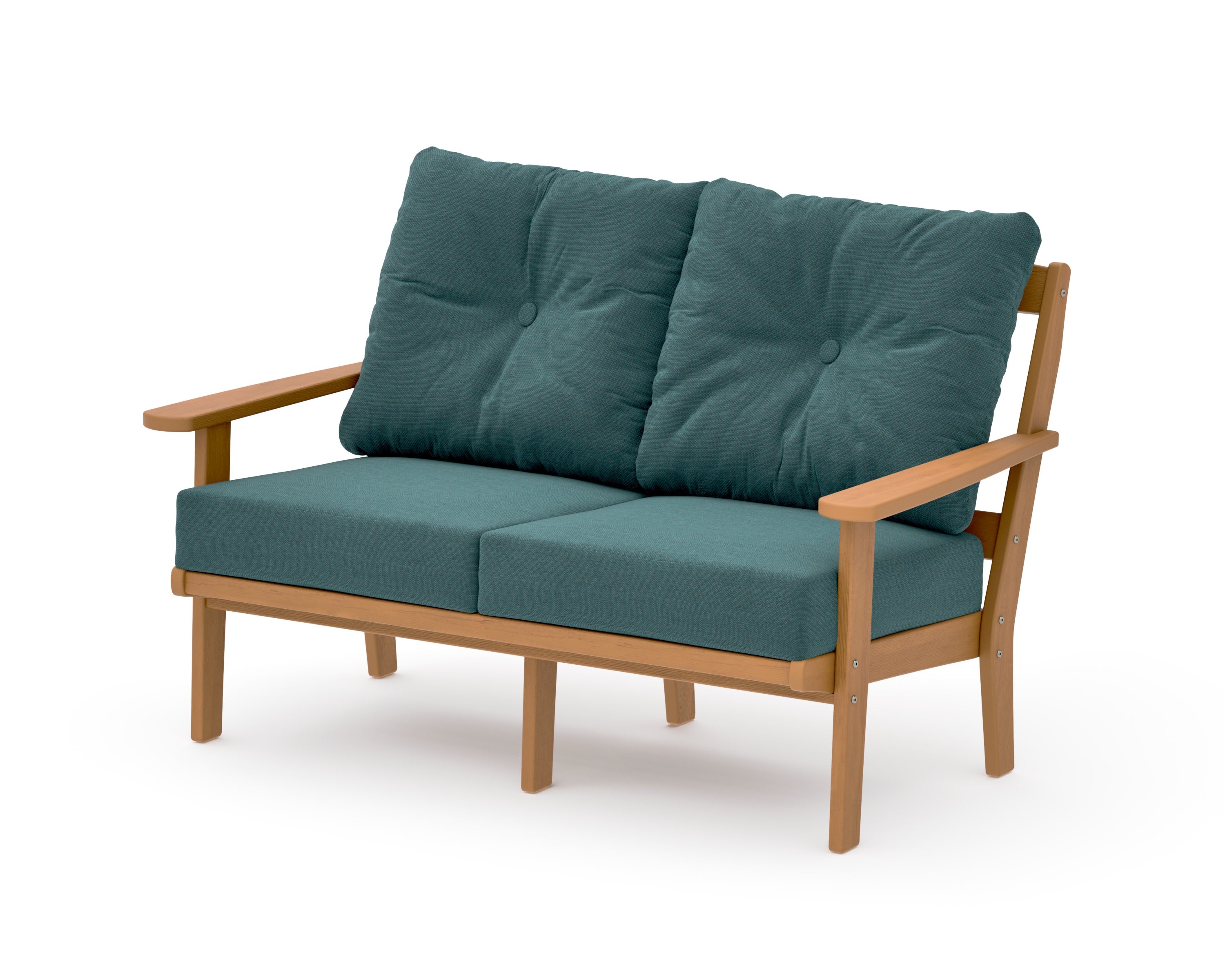Mission Deep SeatingLoveseat in Natural / Ocean Teal