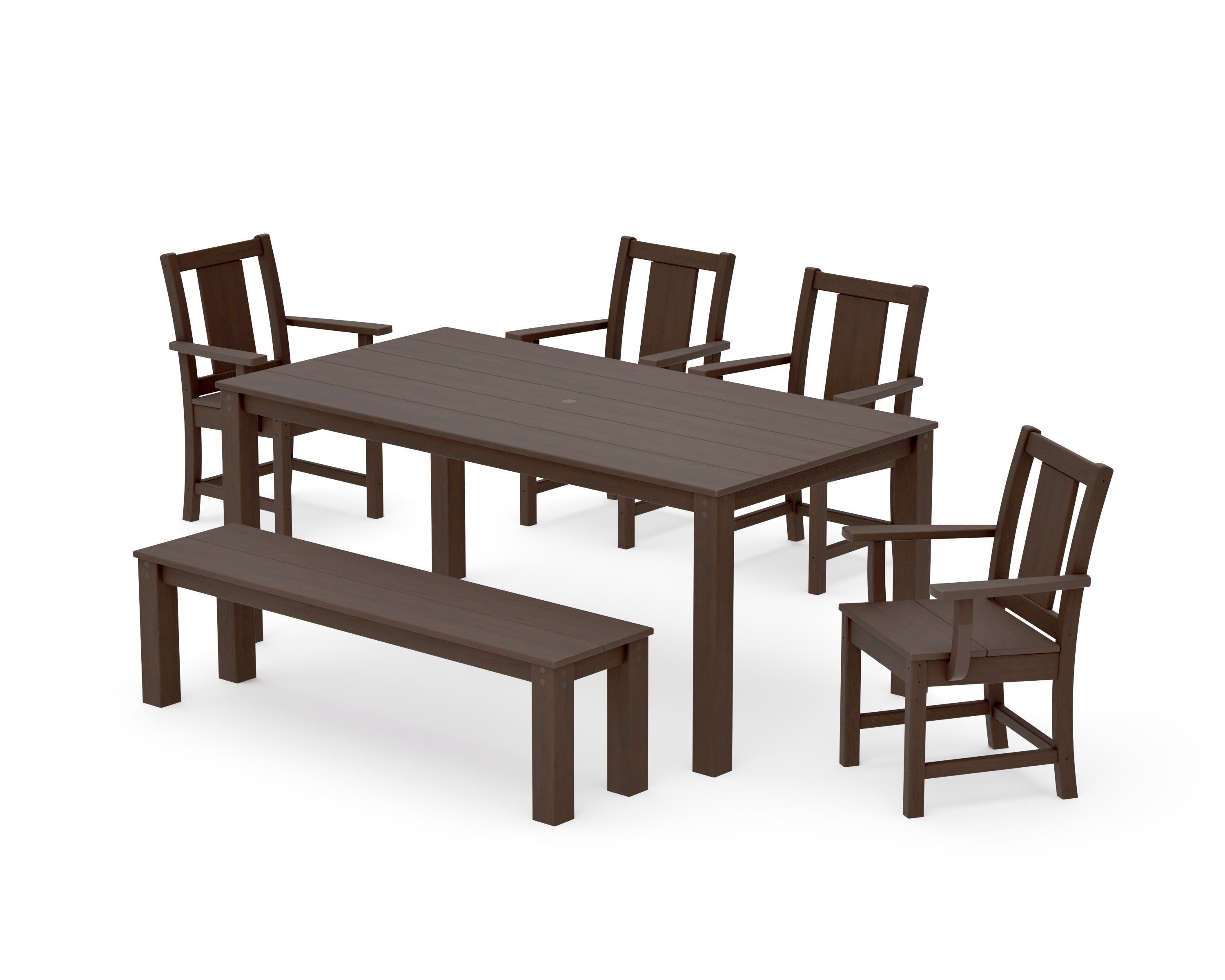 Prairie 6-Piece Parsons Dining Set with Bench in Kona