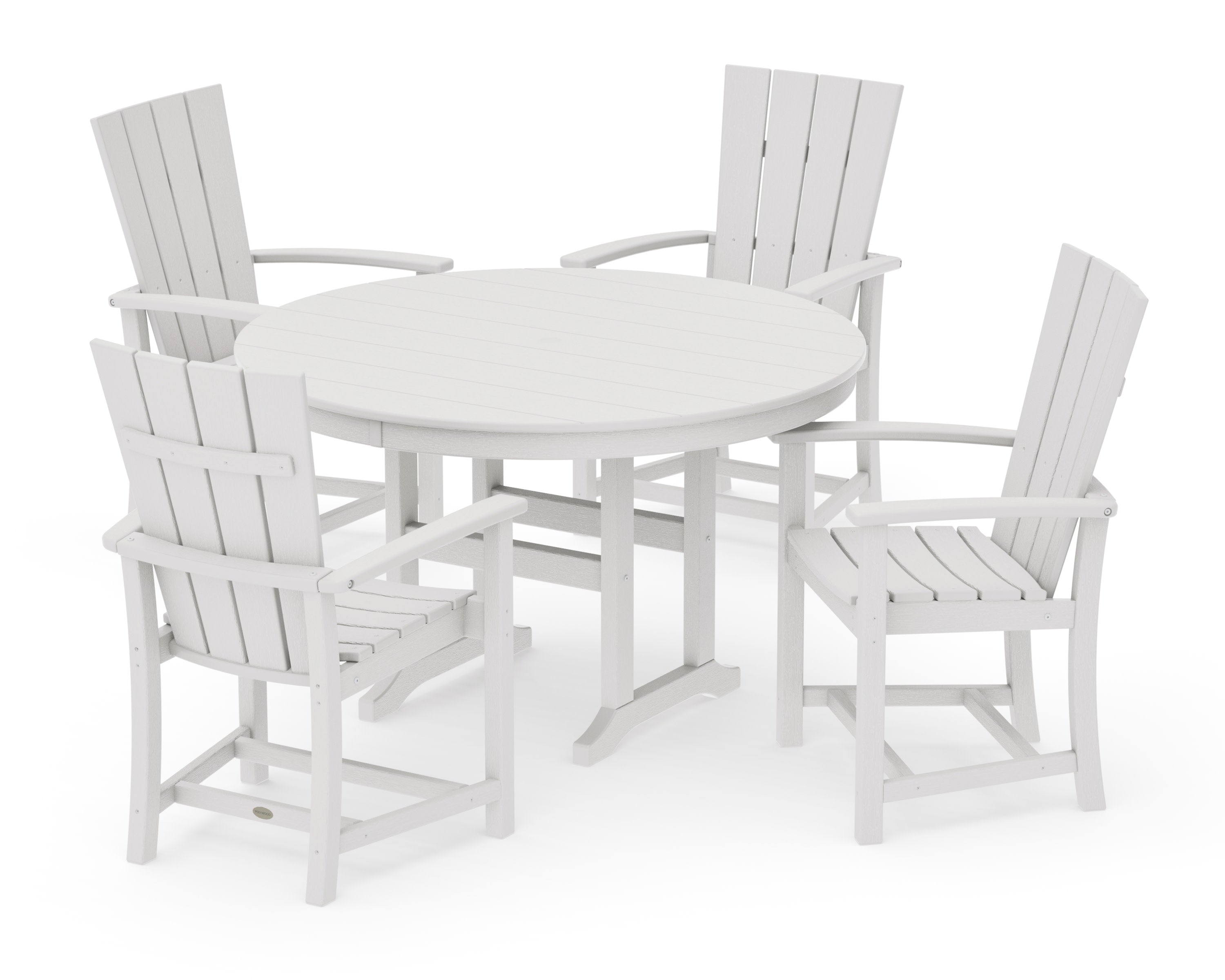 Quattro 5-Piece Round Farmhouse Dining Set in Vintage White