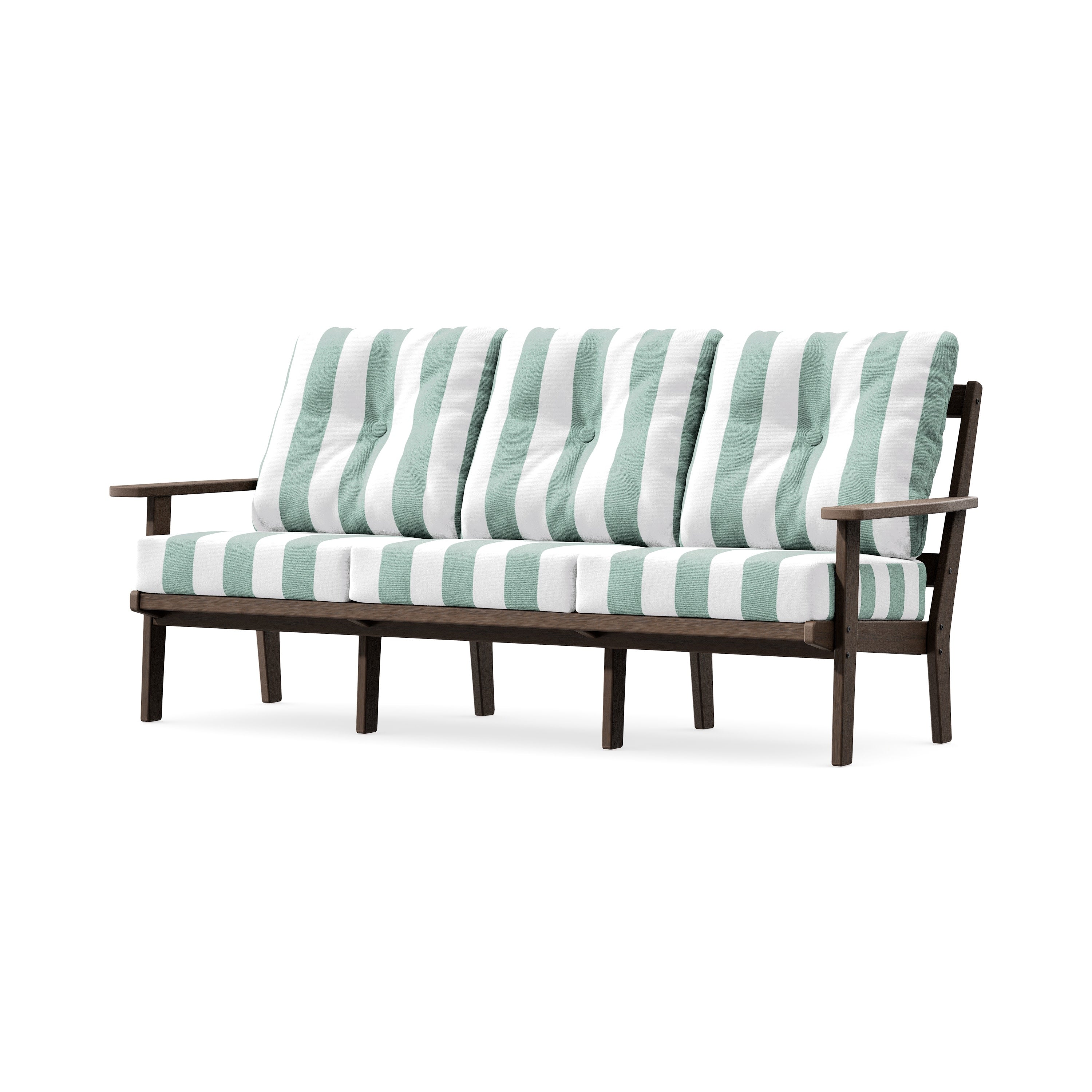 Oxford Deep Seating Sofa in Kona / Cabana Stripe Glacier Spa
