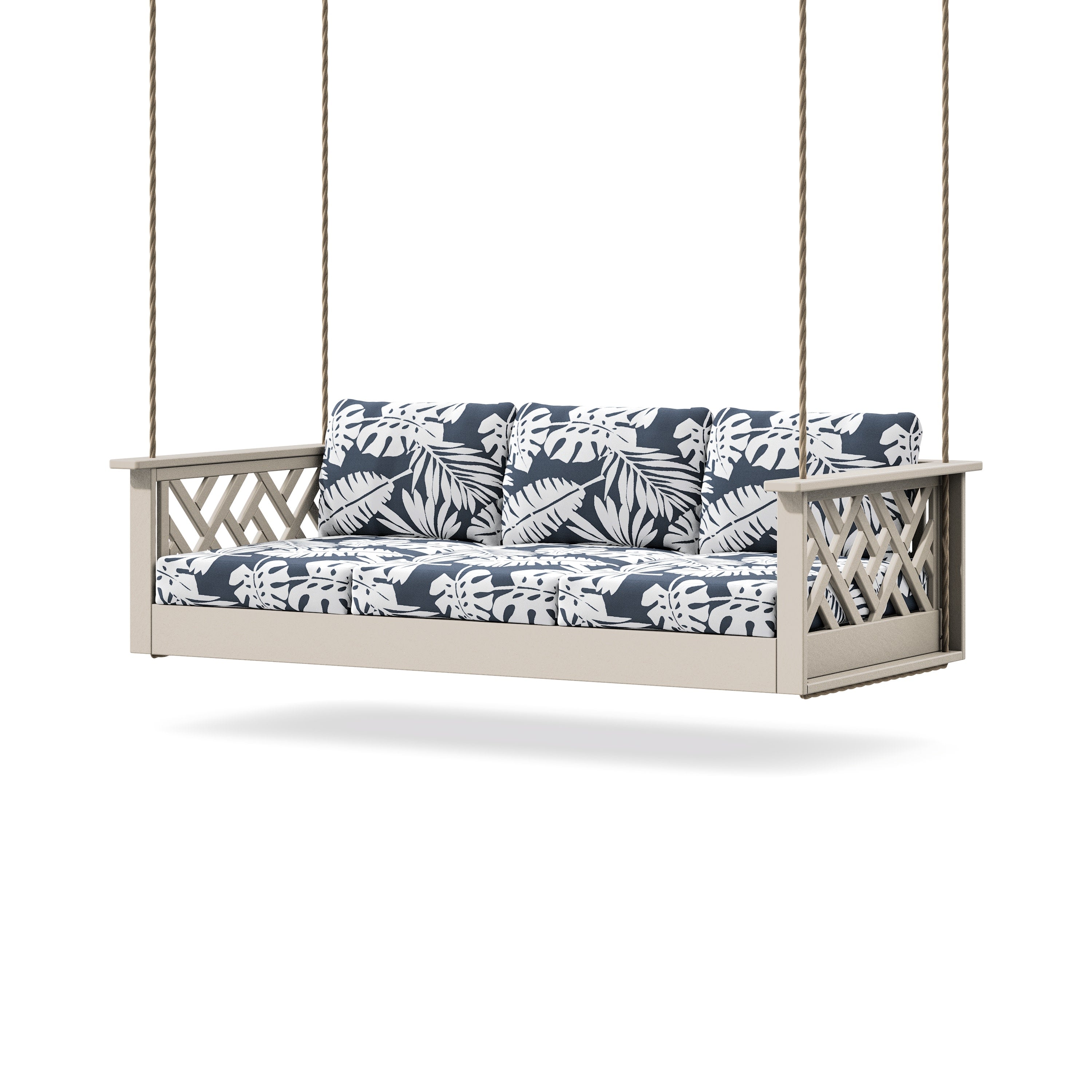Chippendale Daybed Swing in Sand / Leaf Marine Indigo