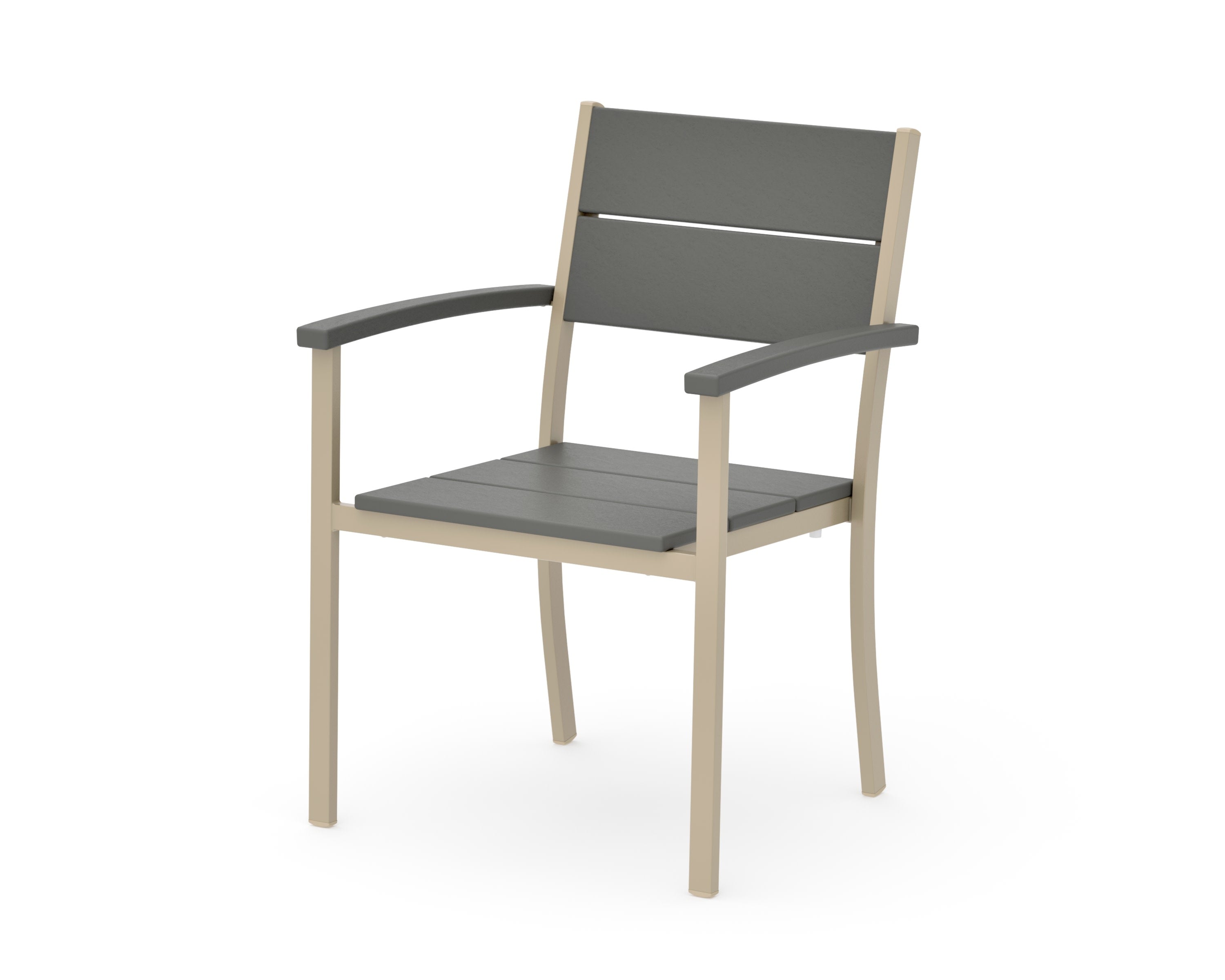Main Street Stacking Dining Arm Chair in Sand / Slate Grey