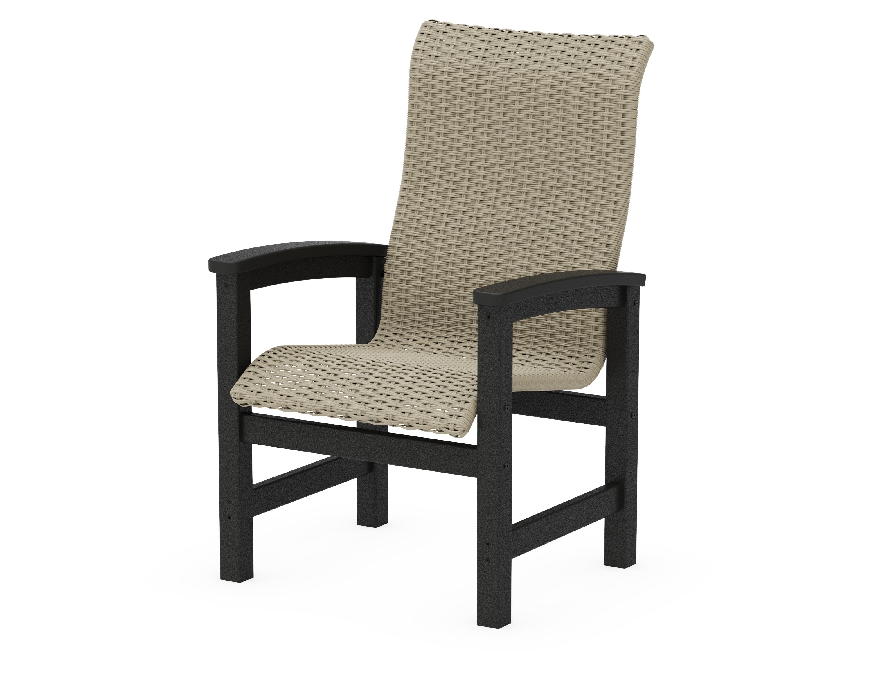Coastal Woven High-Back Dining Chair in Black / Dune Grass
