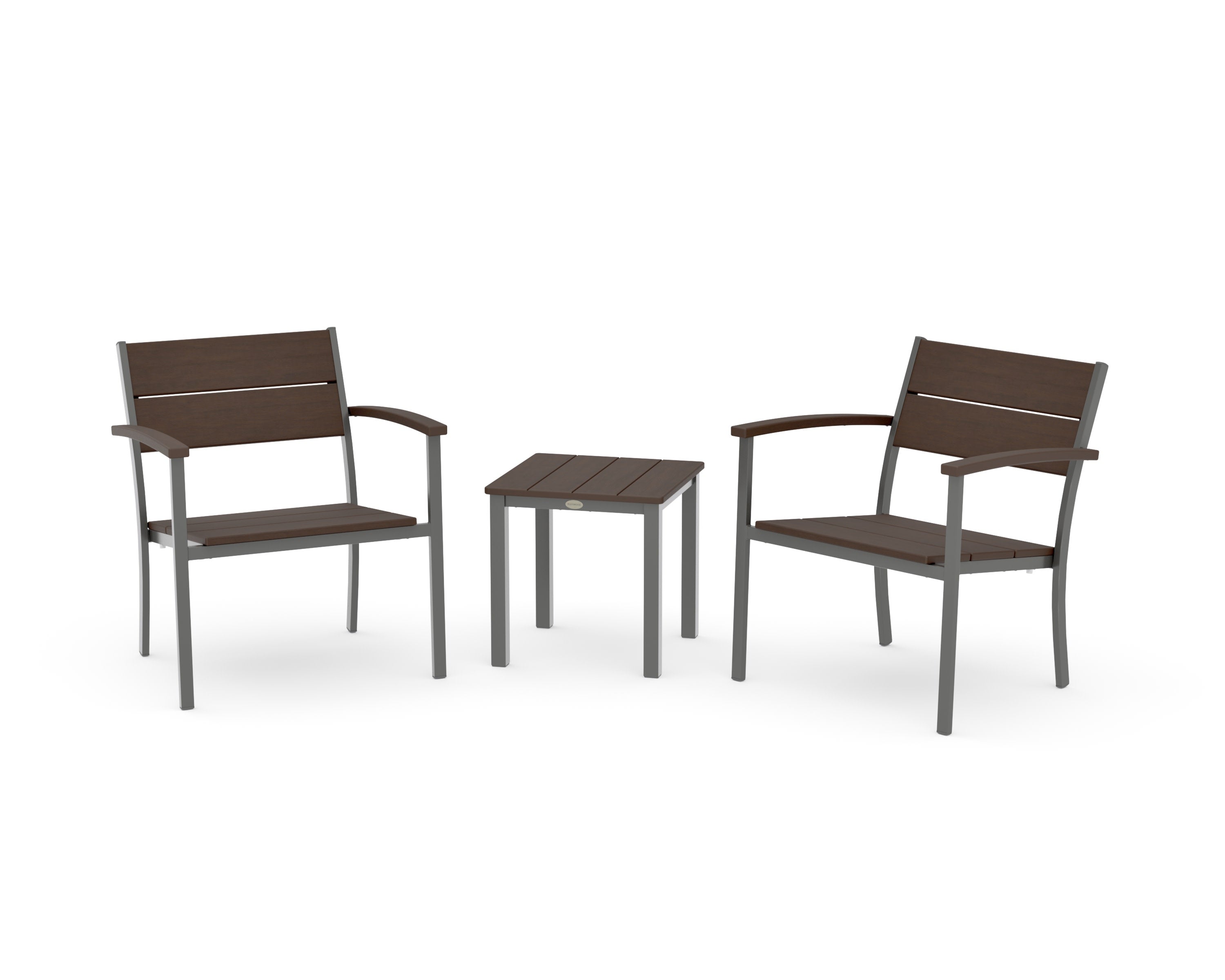 Main Street 3-Piece Lounge Chair Set in Charcoal / Kona