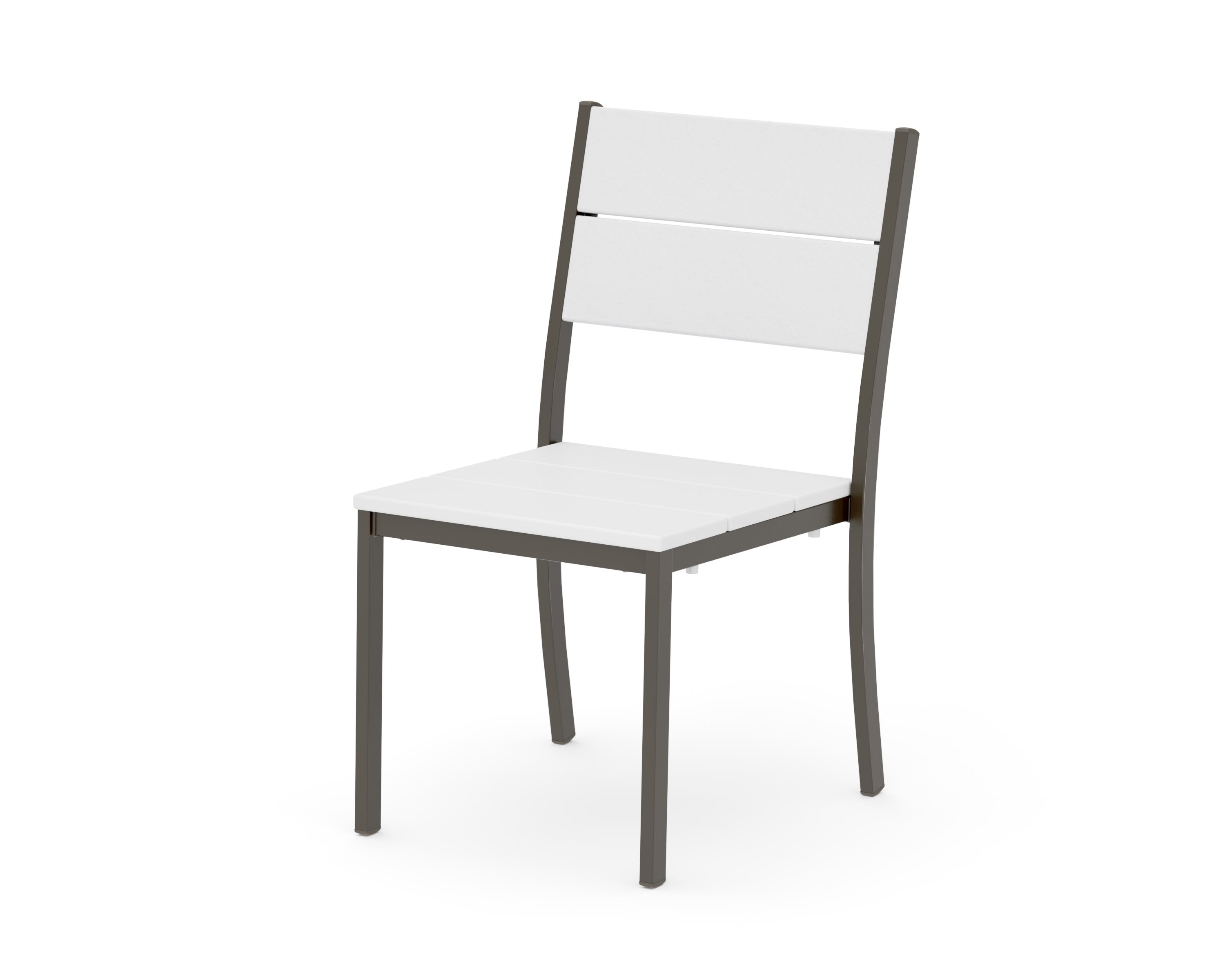 Main Street Stacking Dining Side Chair in Bronze / White