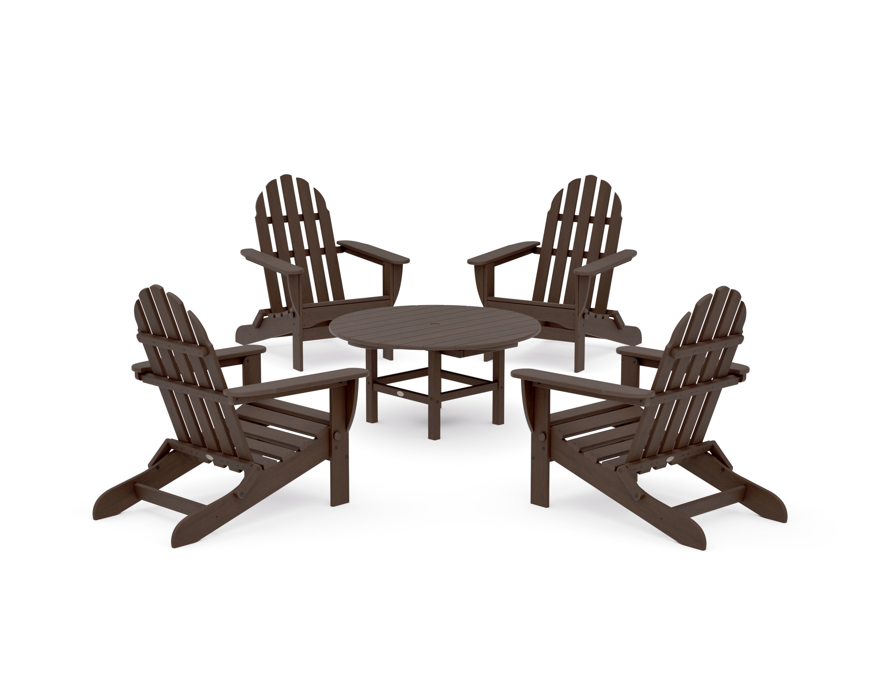 Classic Folding Adirondack 5-Piece Conversation Group in Kona