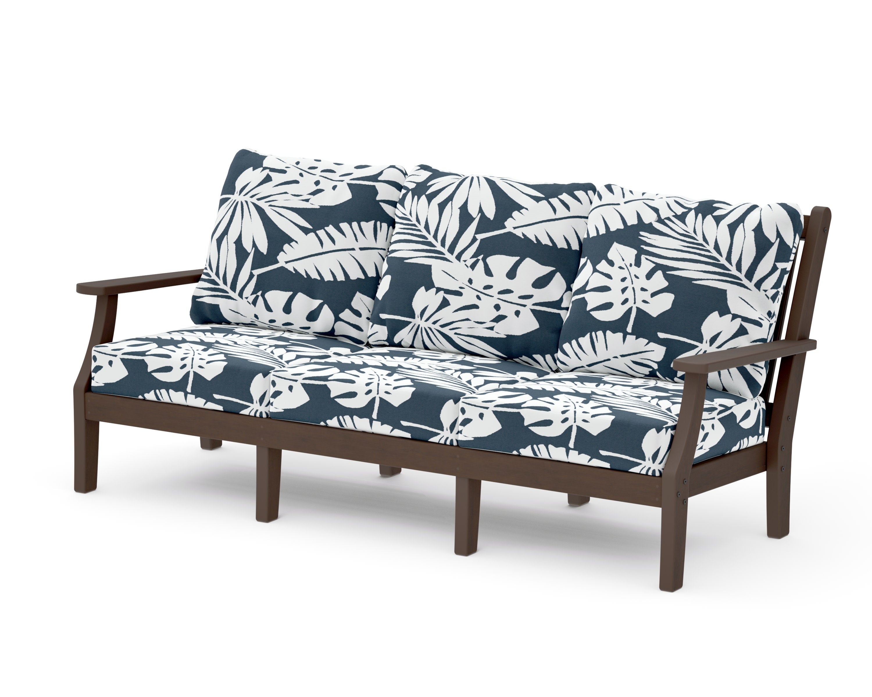 Wovendale Deep Seating Sofa in Kona / Leaf Marine Indigo