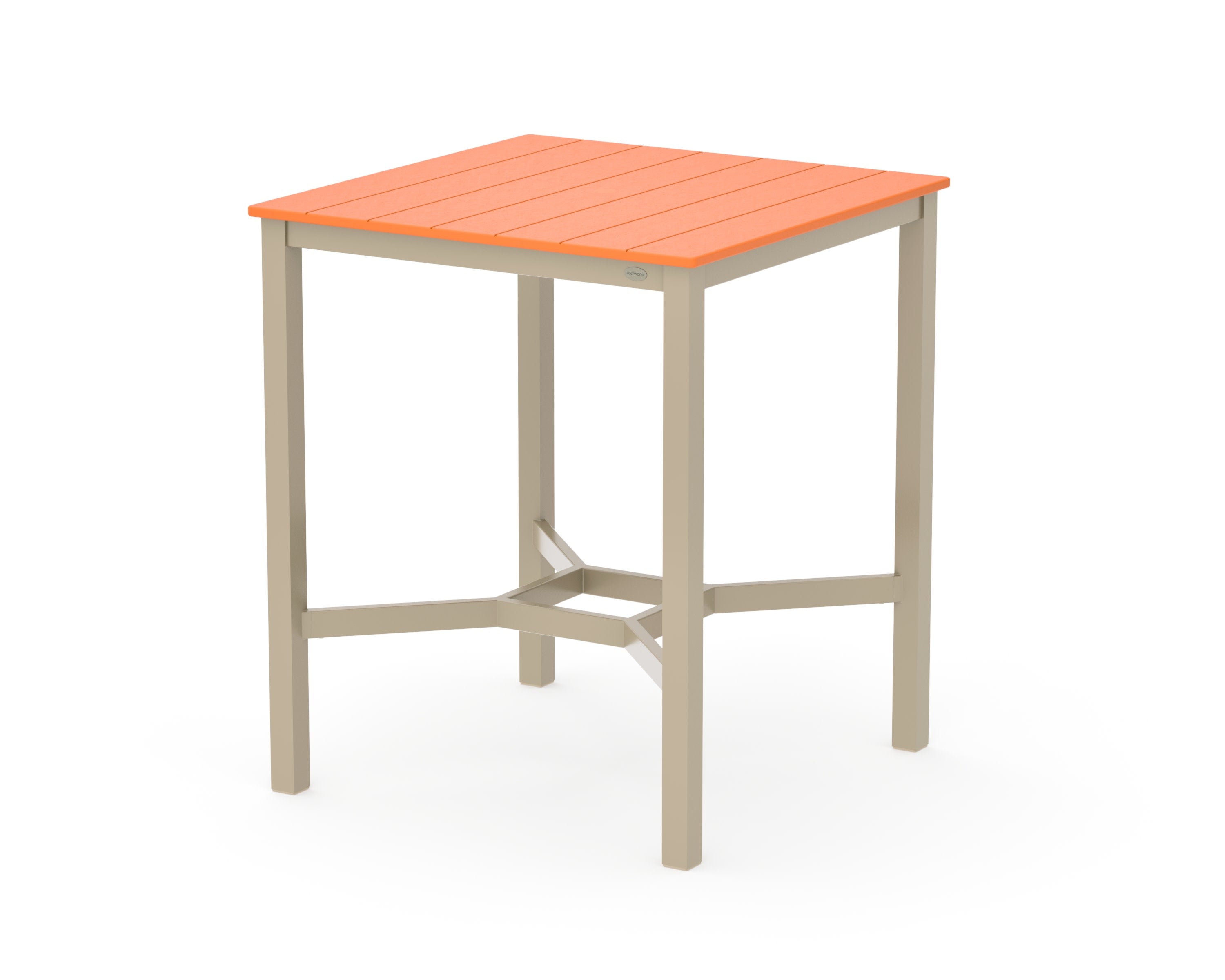 Main Street 36 x 36 Bar Table in Sand / Tangerine