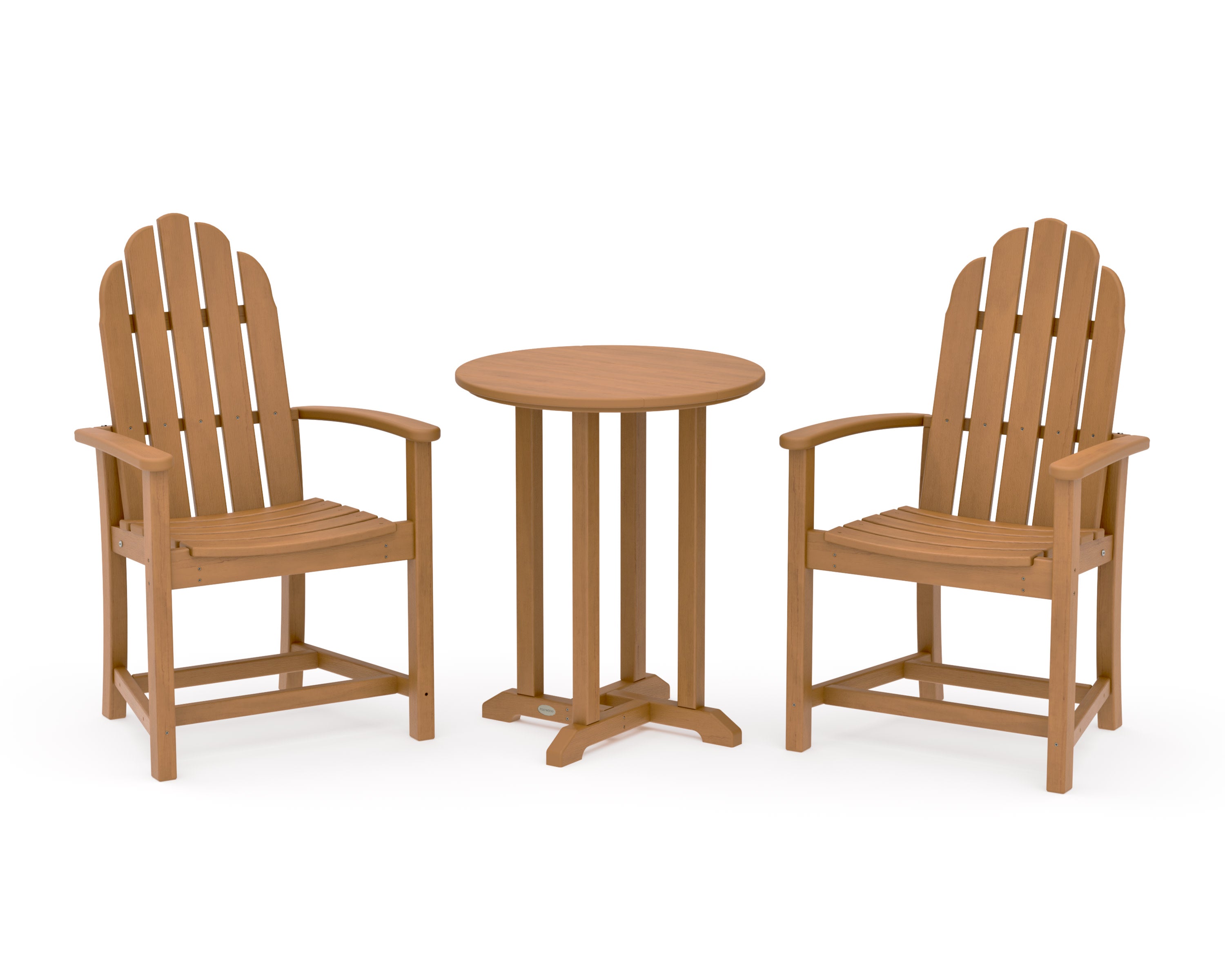 Classic Adirondack 3-Piece Round Bistro Dining Set in Natural