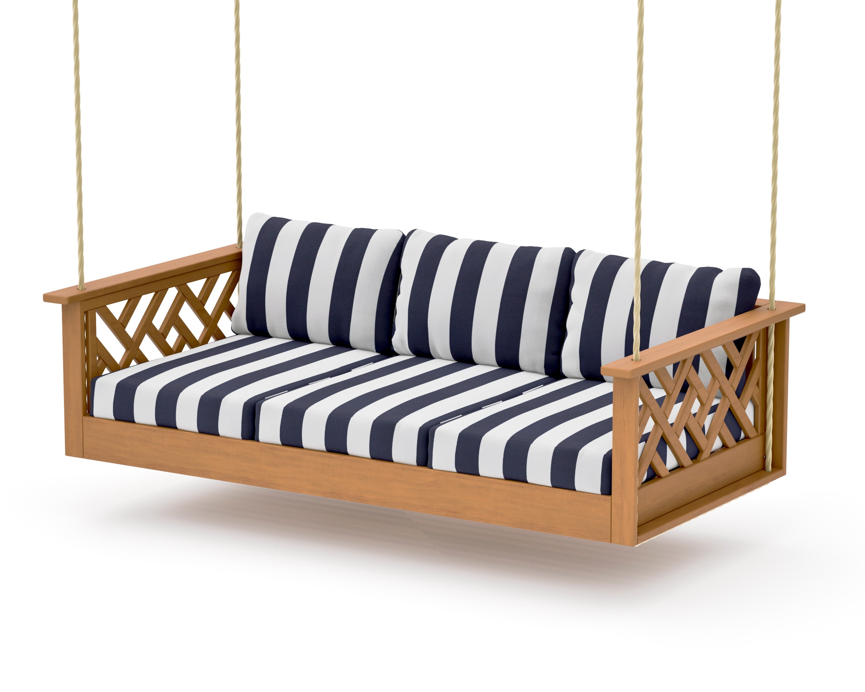 Chippendale Daybed Swing in Natural / Cabana Stripe Navy