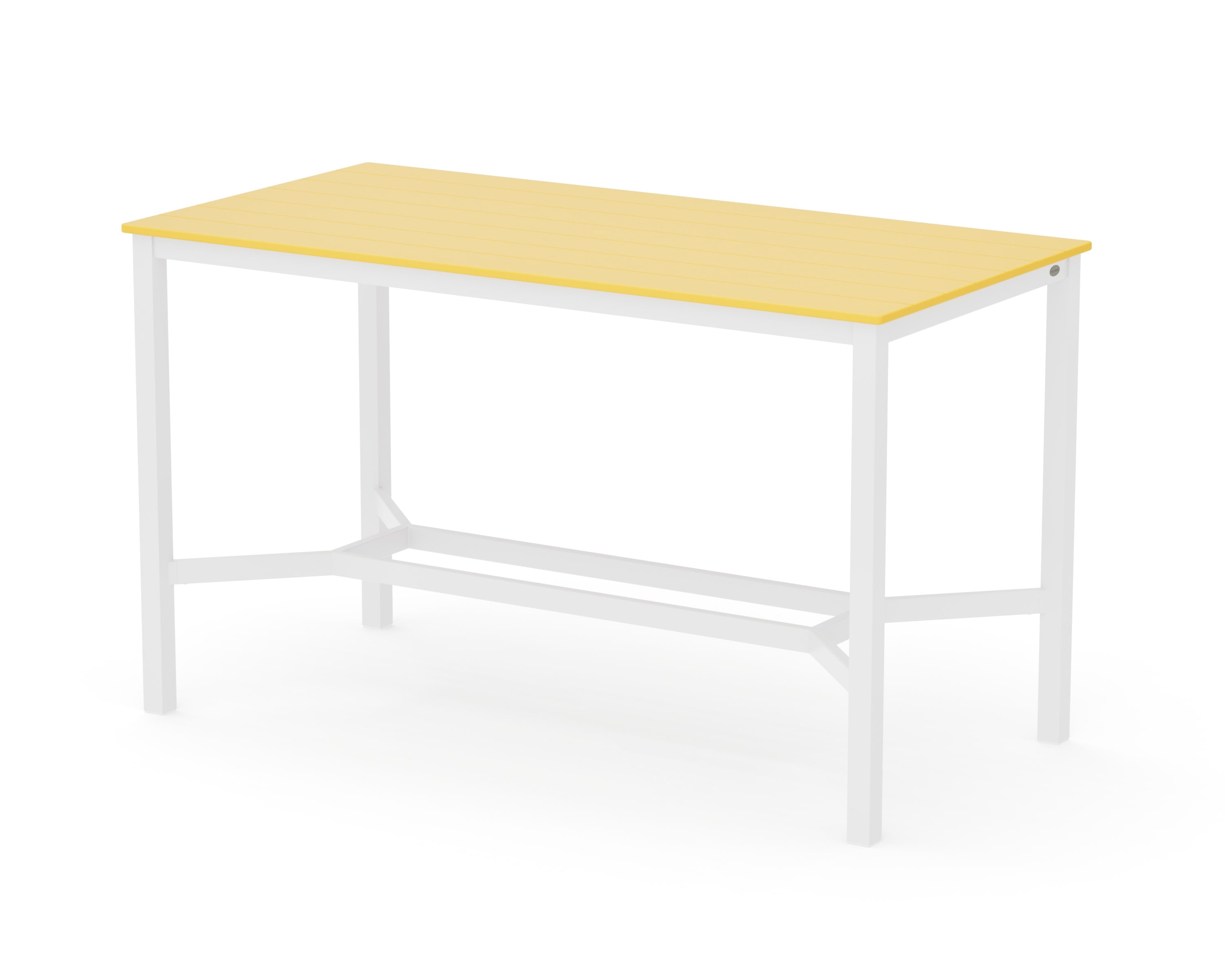 Main Street 36 x 72 Bar Table in White / Lemon