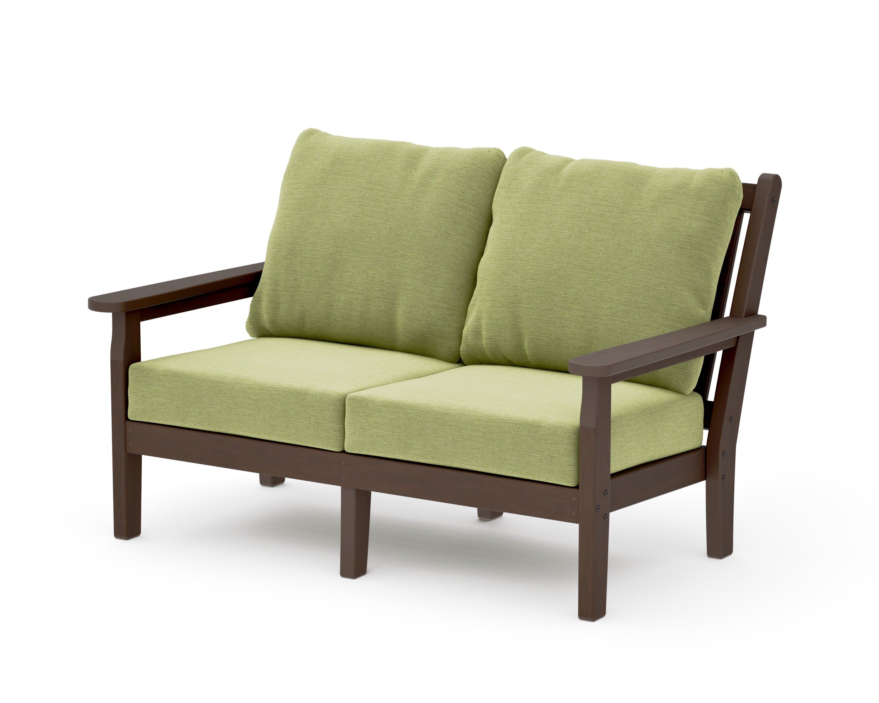 Chippendale Deep Seating Loveseat in Kona / Chartreuse Boucle